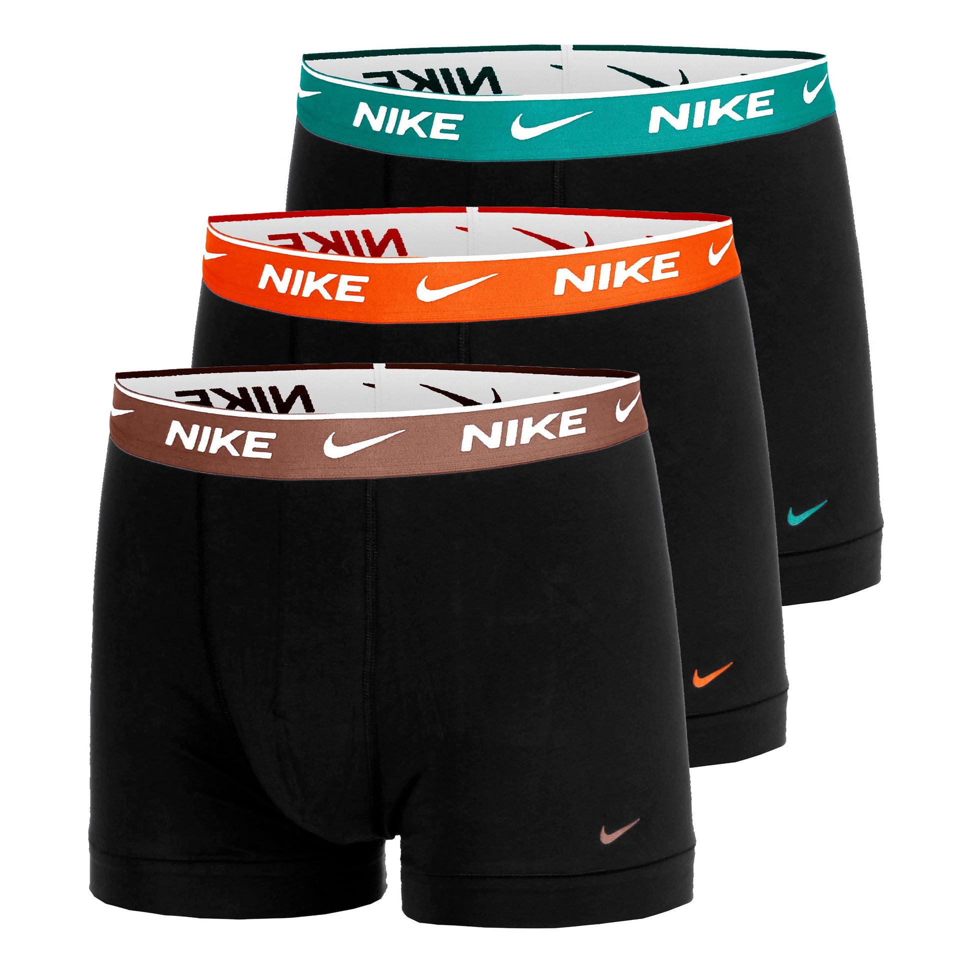 Nike Essential Cotton Stretch Trunk Boxershort Verpakking 3 stuks Heren - zwart, oranje