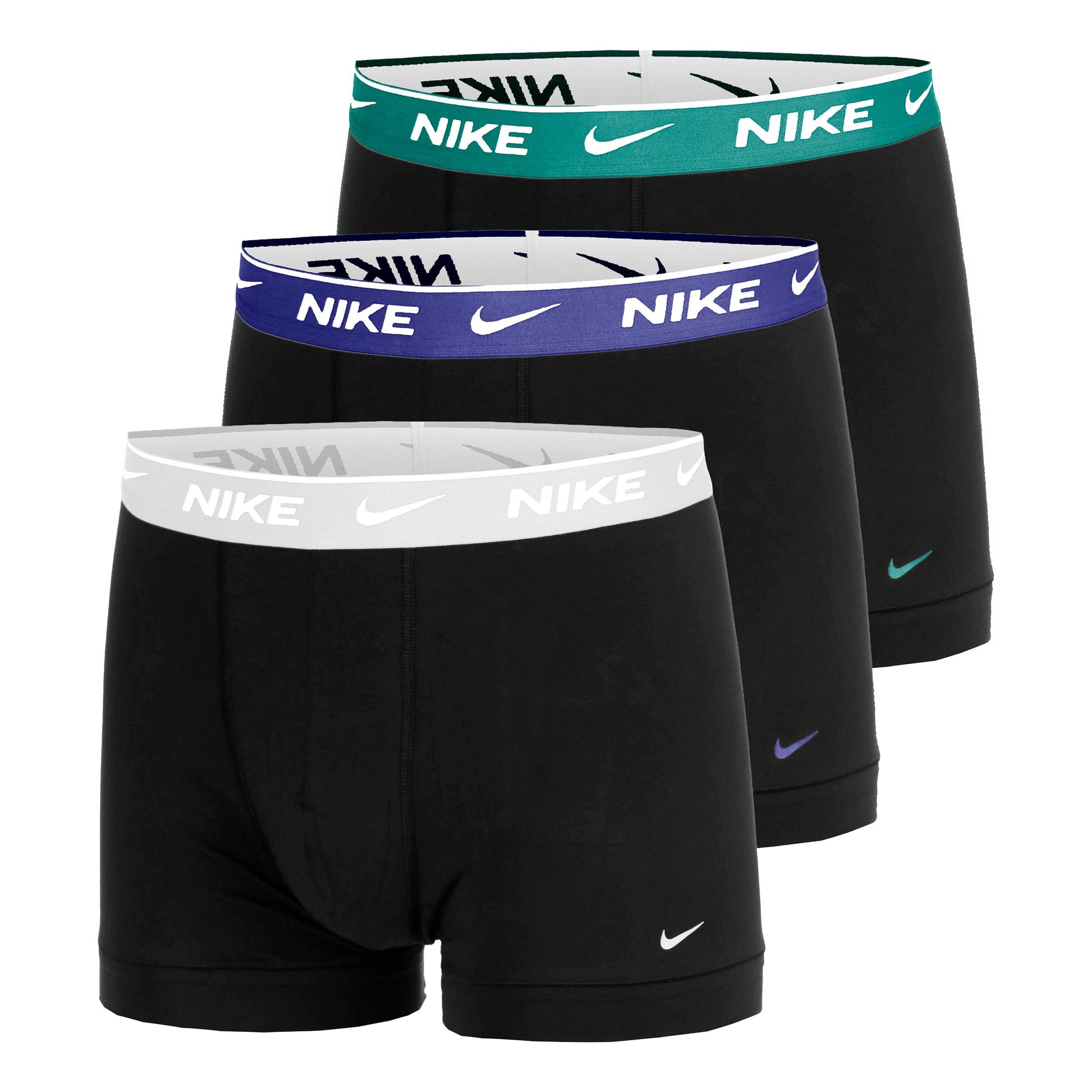 Nike Essential Cotton Stretch Trunk Boxershort Verpakking 3 stuks Heren - zwart, blauw