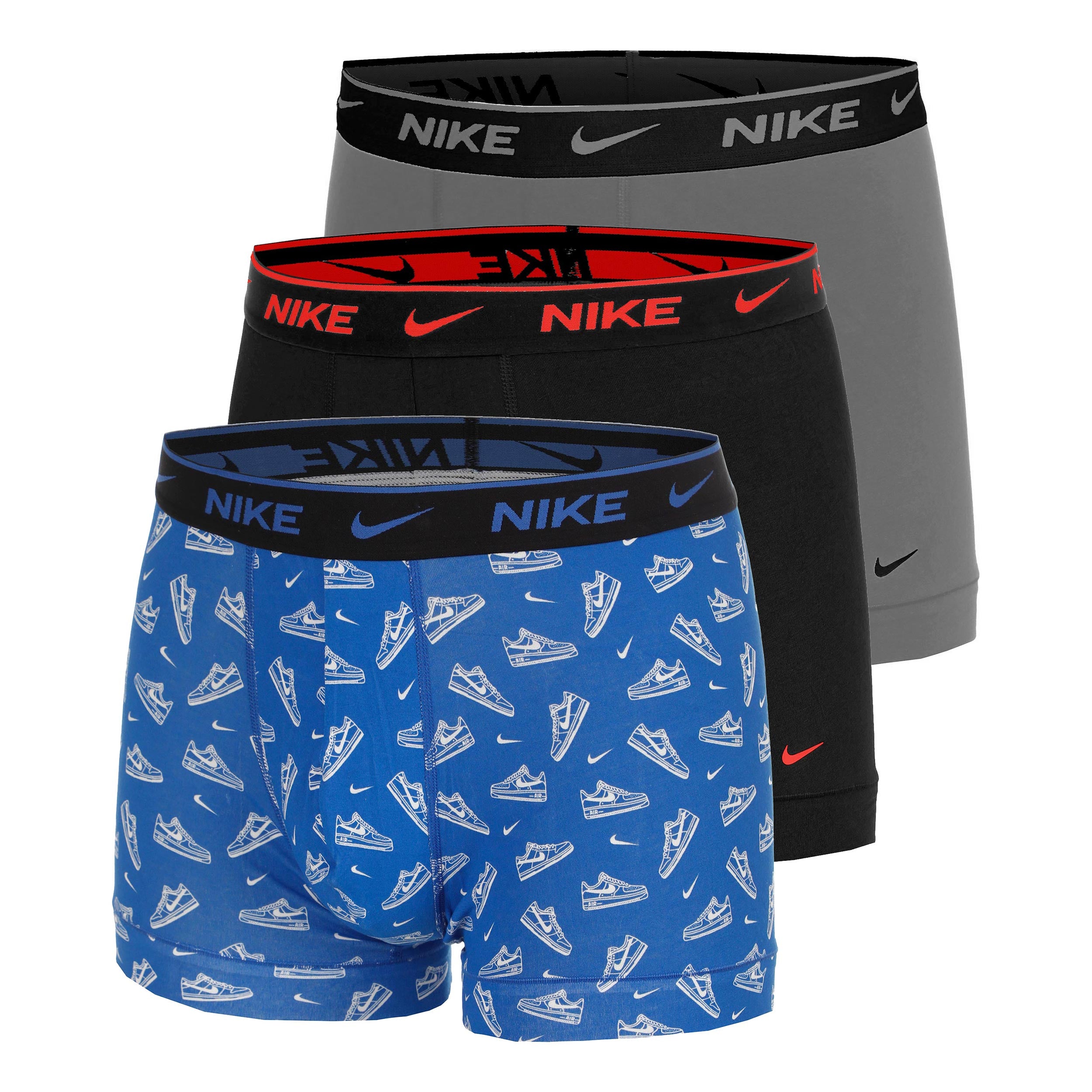 Nike Essential Cotton Stretch Trunk Boxershort Verpakking 3 stuks Heren - lichtblauw