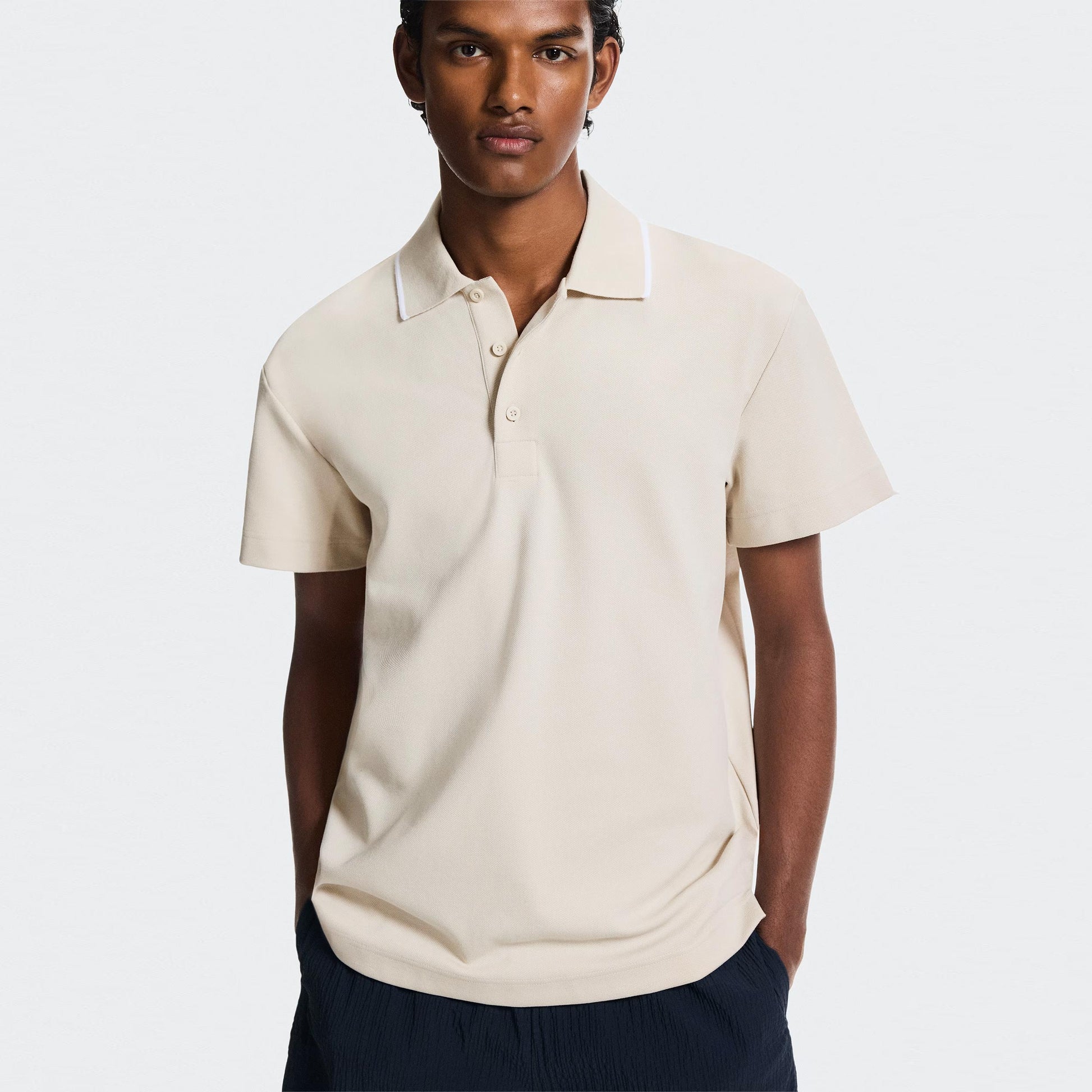 On Courtside Polo Heren - beige, wit