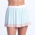 Woven Strokes Pleated Rok Dames - lichtblauw, abrikoos