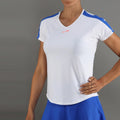 T-shirt Dames-wit, blauw
