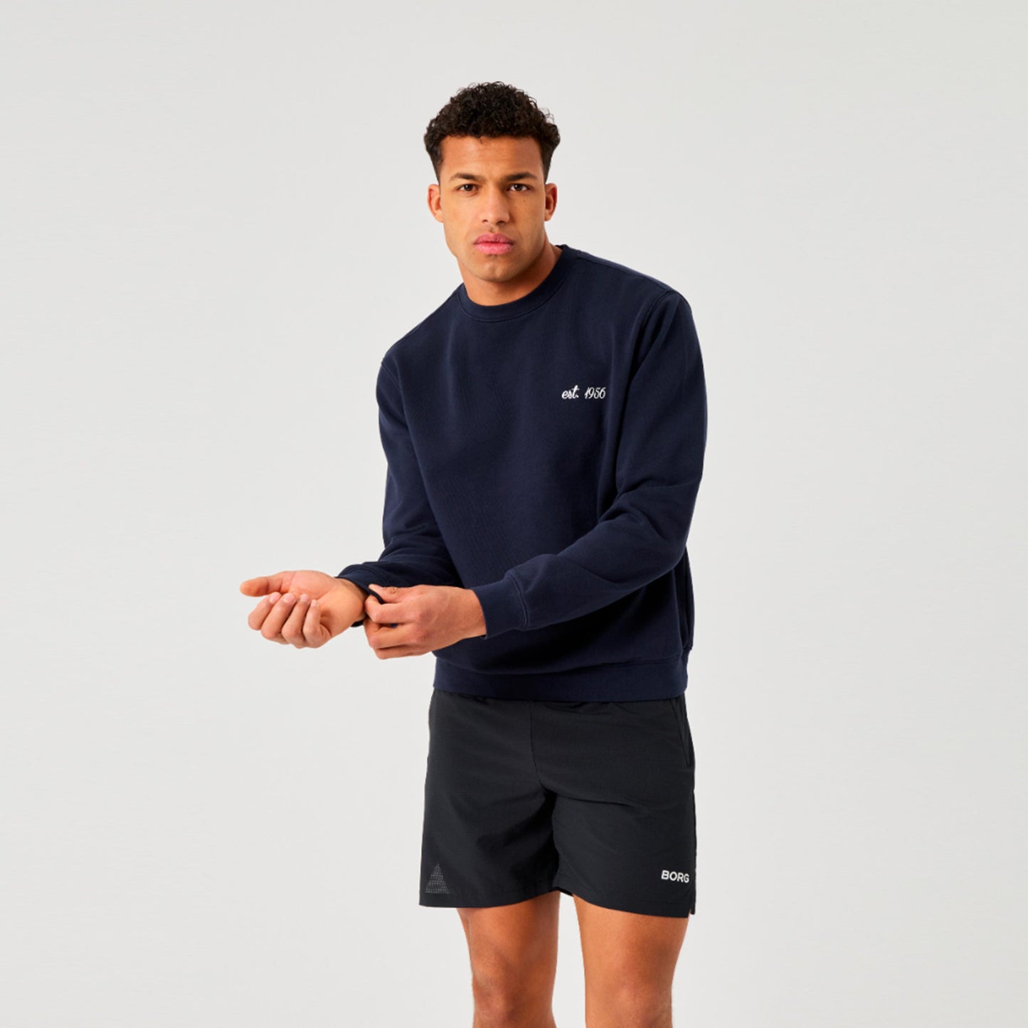 Björn Borg Borg Classic Print Sweatshirt Heren - donkerblauw