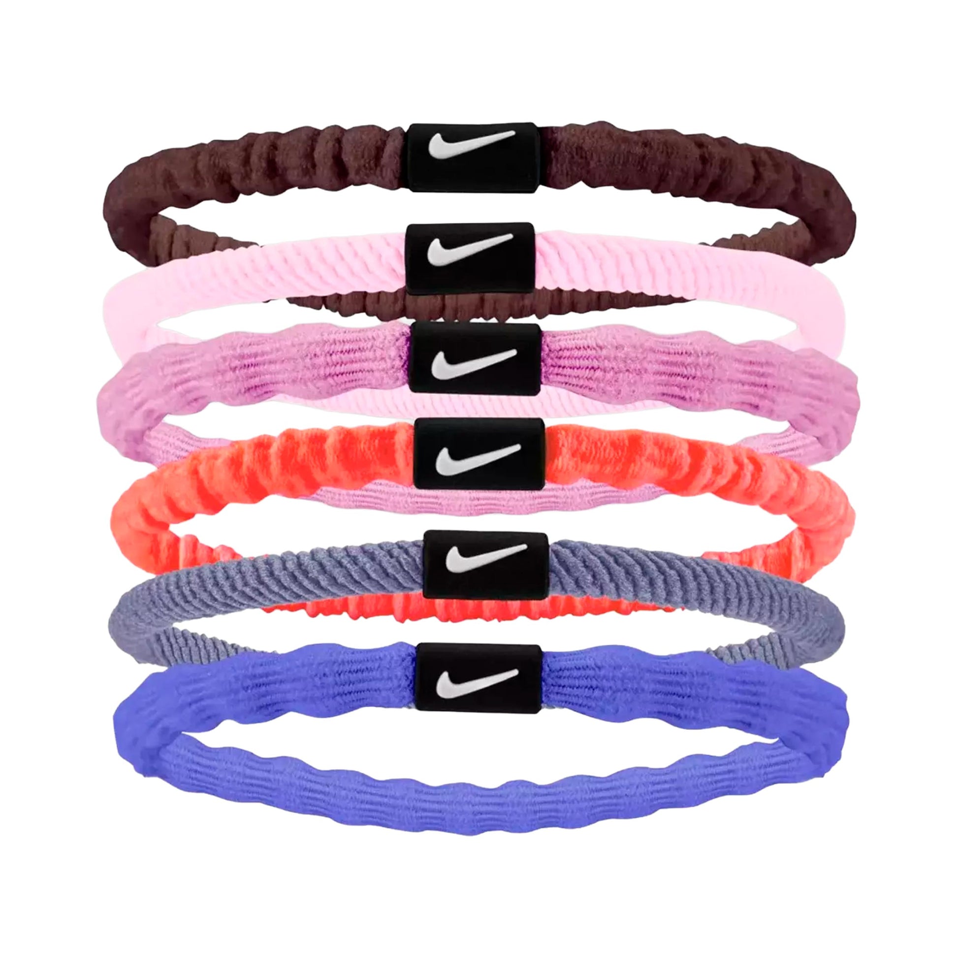 Nike Flex Hair Tie Haarband Verpakking 6 stuks Unisex - roze, wit