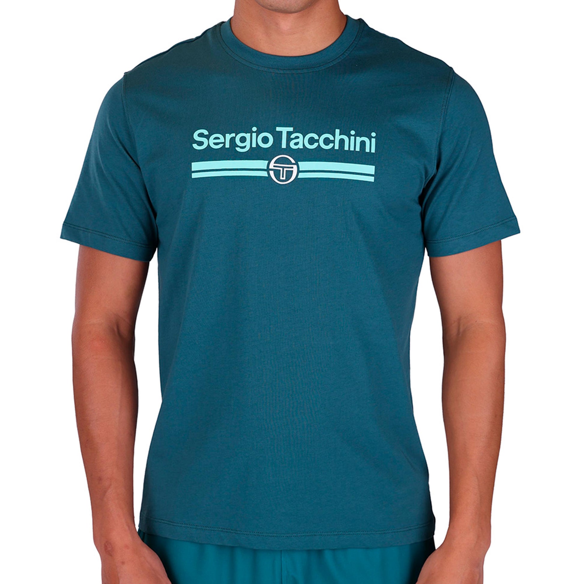 Sergio Tacchini Marchio Co T-shirt Heren - donkergroen, wit