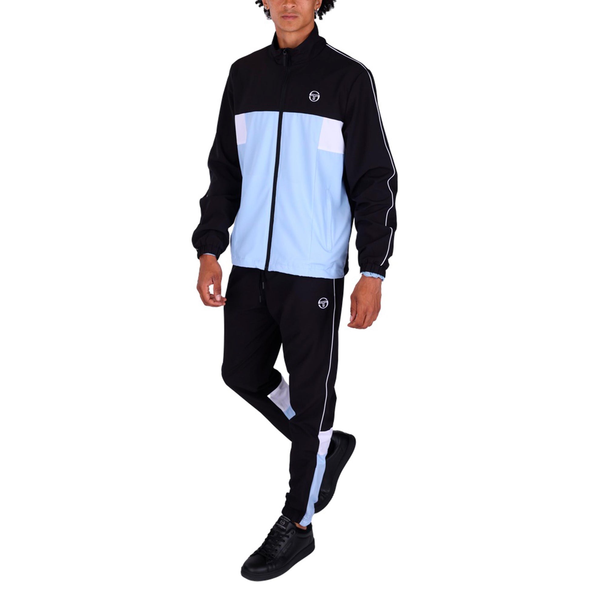 Sergio Tacchini Caspio Trainingspak Heren - zwart, lichtblauw
