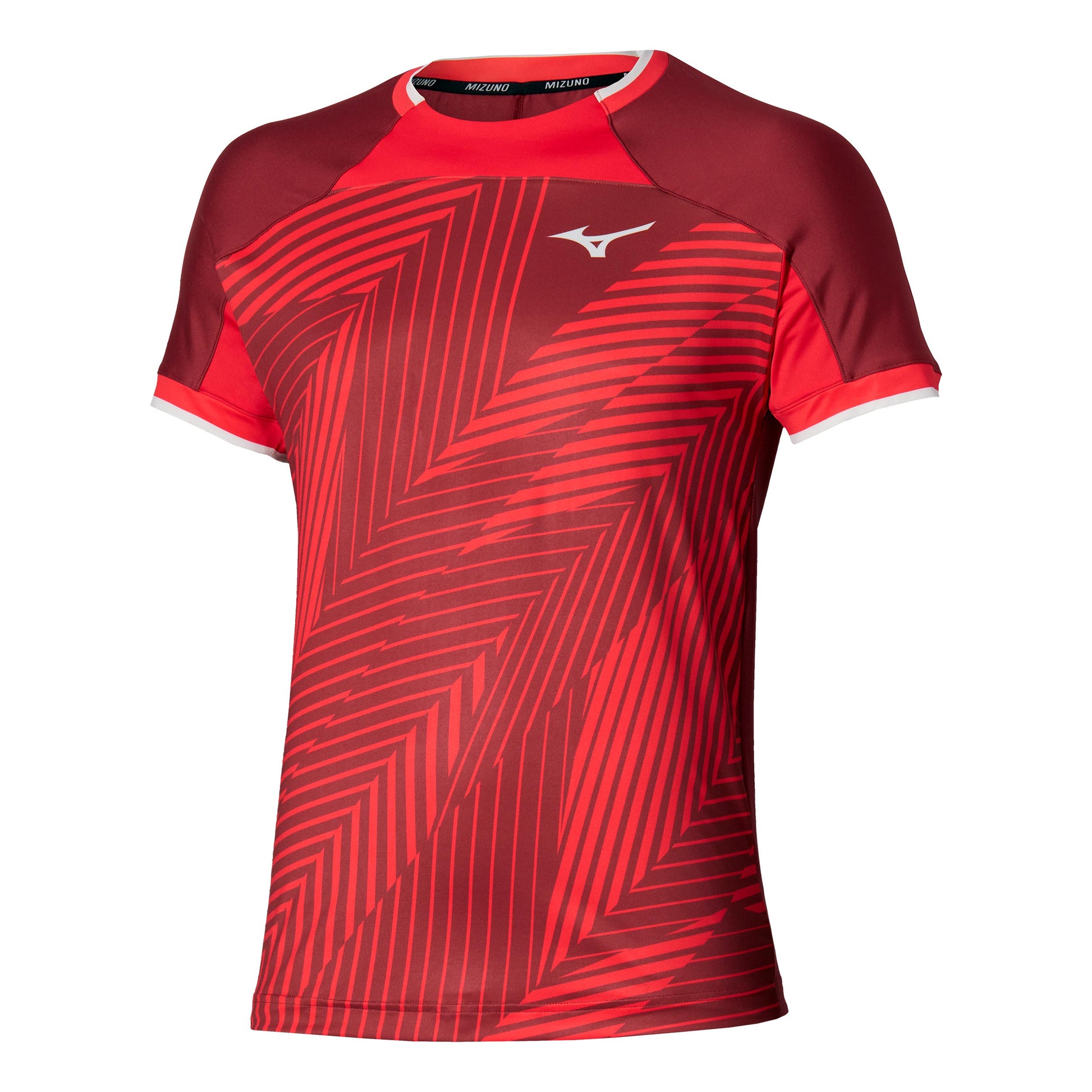 Mizuno T-shirt Heren-donkerrood, rood