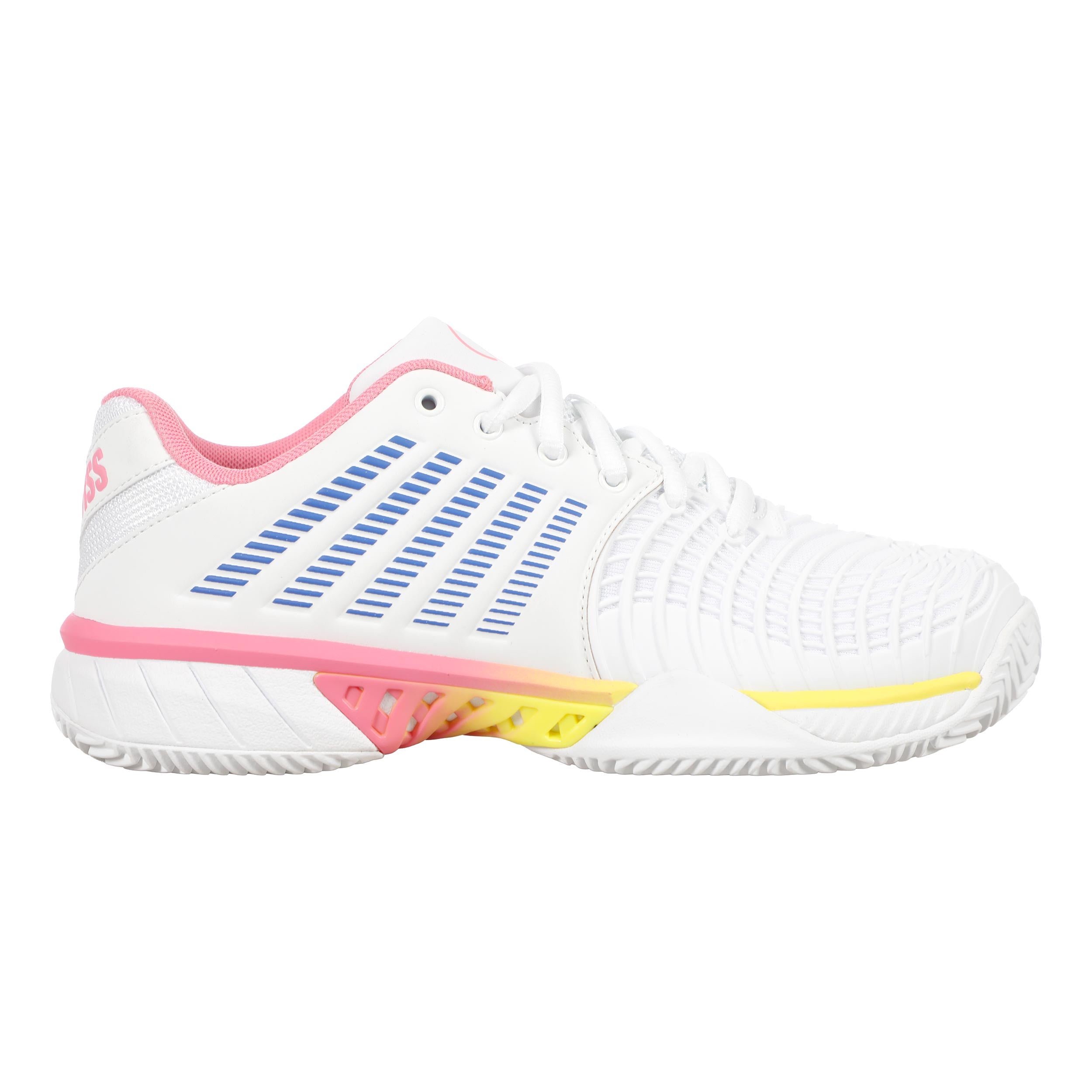 K-Swiss Express Light 3 x Quiet Please Gravelschoen Dames - wit, geel