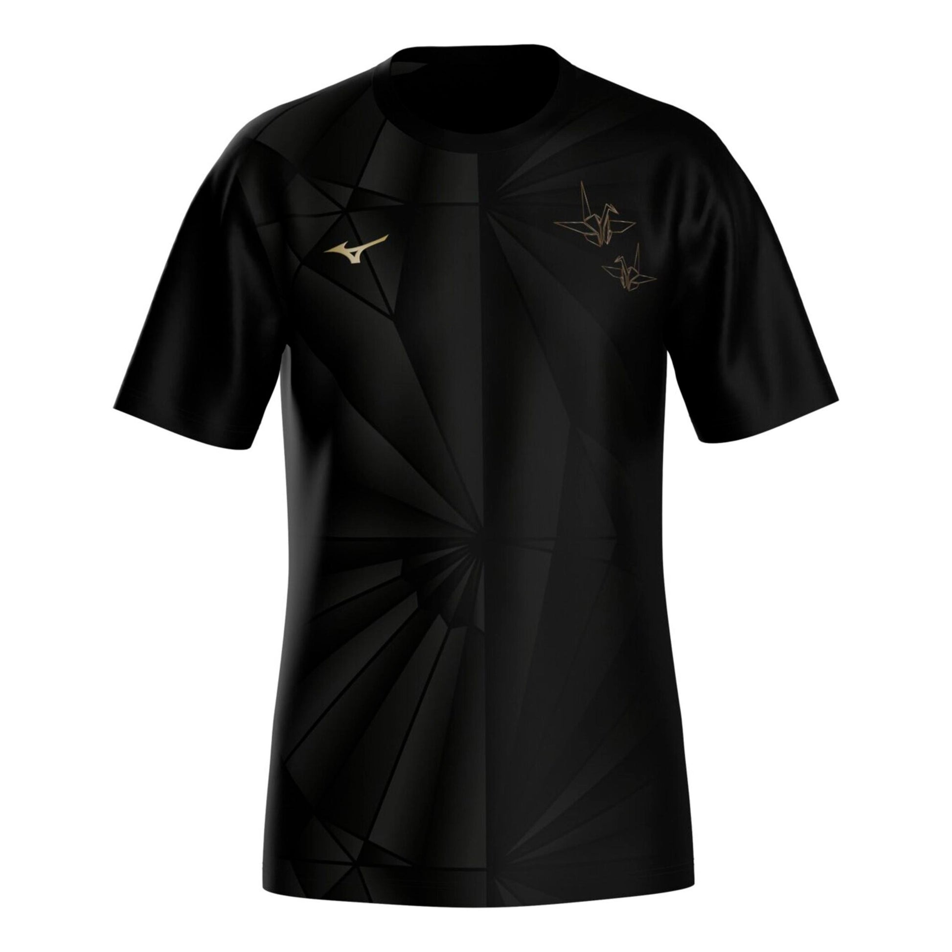 Mizuno Active DryAeroFlow Graphic  Hardloopshirt Heren - zwart, goud