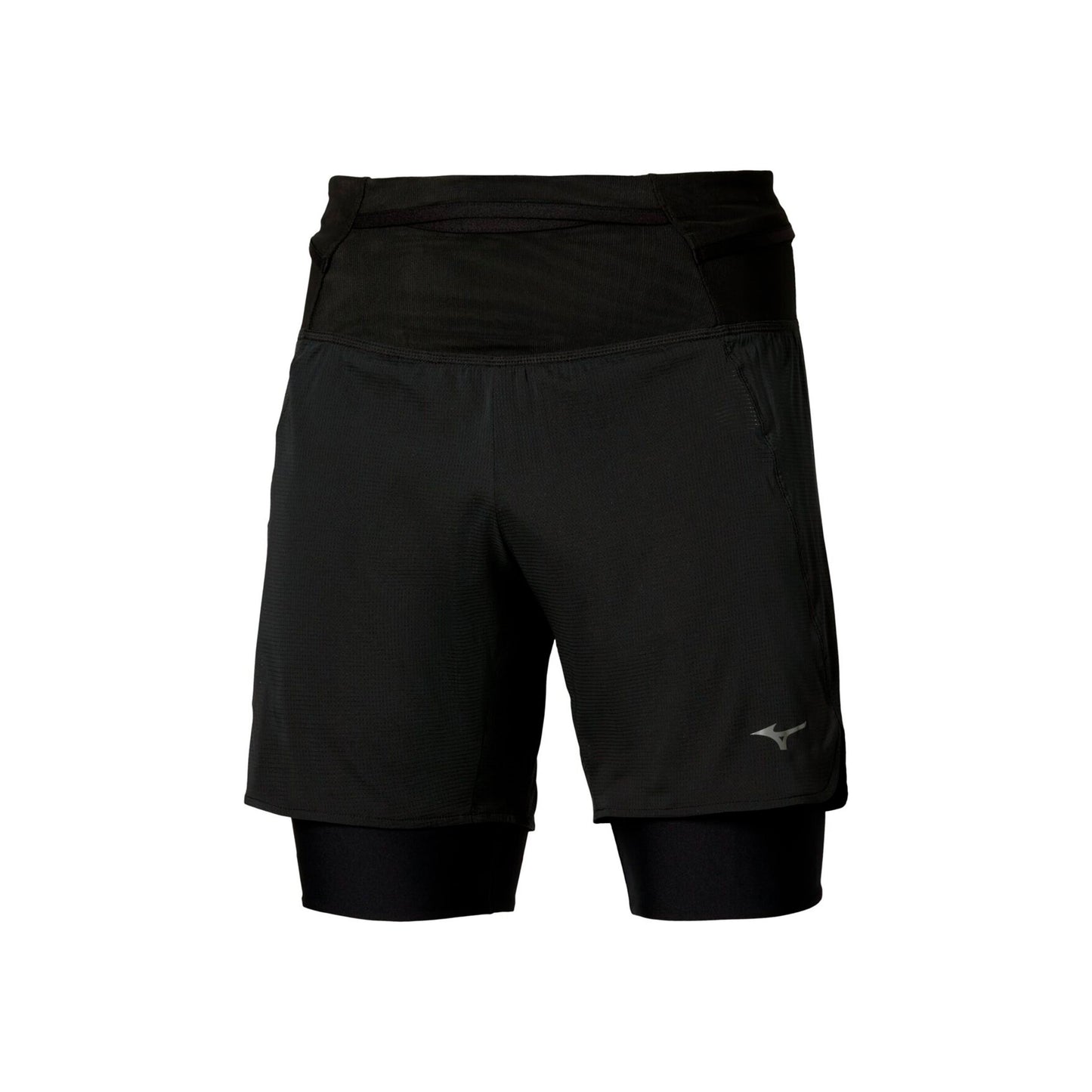 Mizuno Trail Multipocket Trail 2in1 Hardloopshorts Heren - zwart