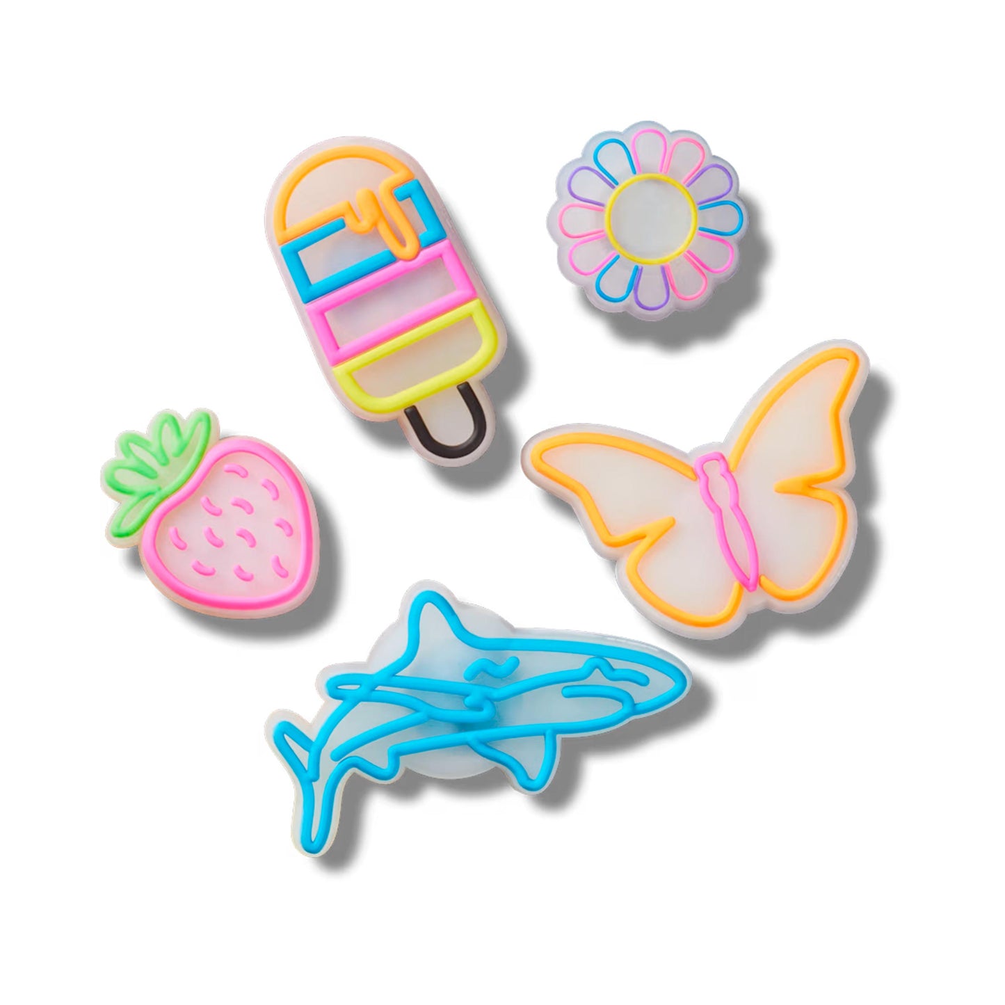 Crocs Lights Up Summer Sonstiges Verpakking 5 stuks Unisex - turkoois, roze