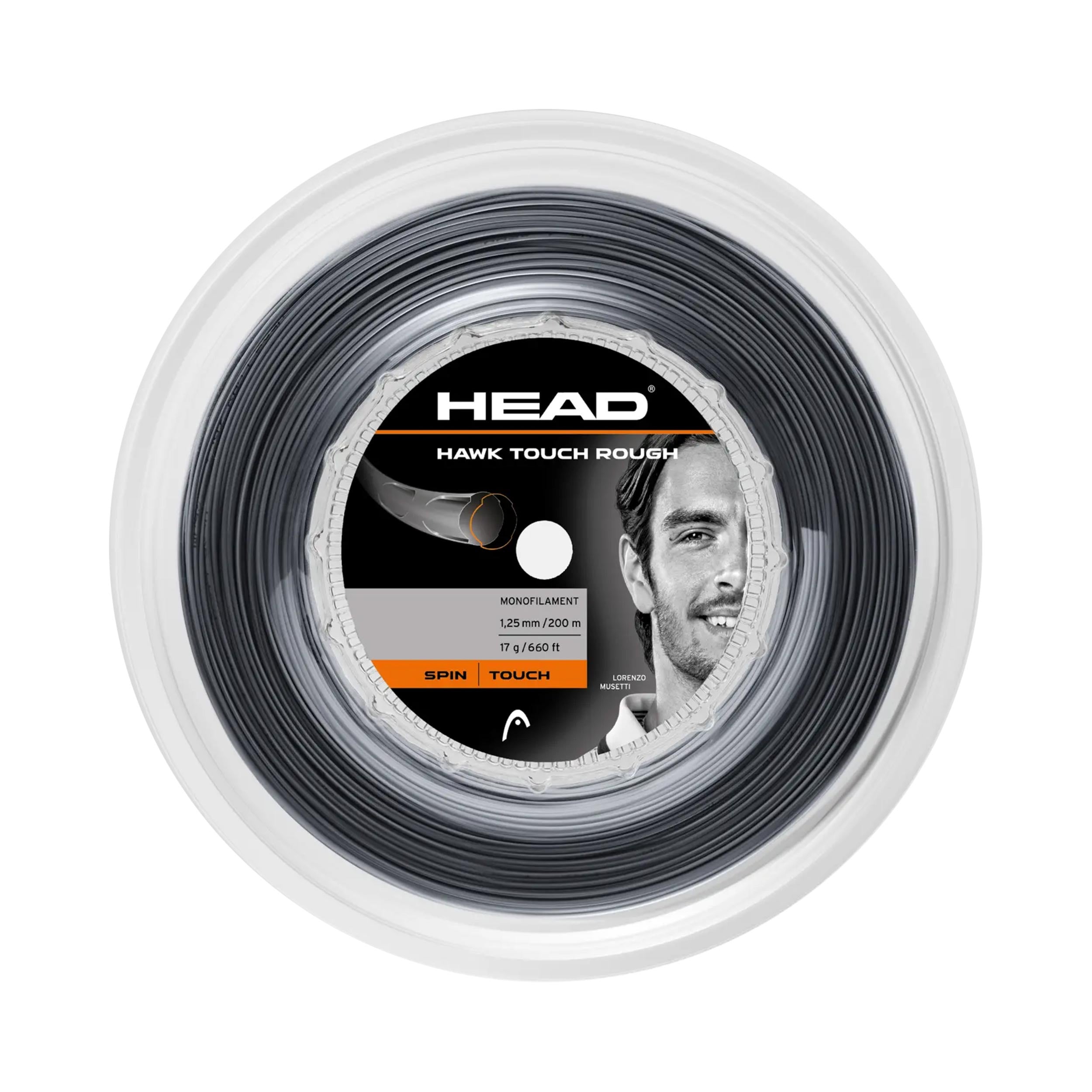 HEAD Hawk Touch Rough Rol snaren 200m - zwart
