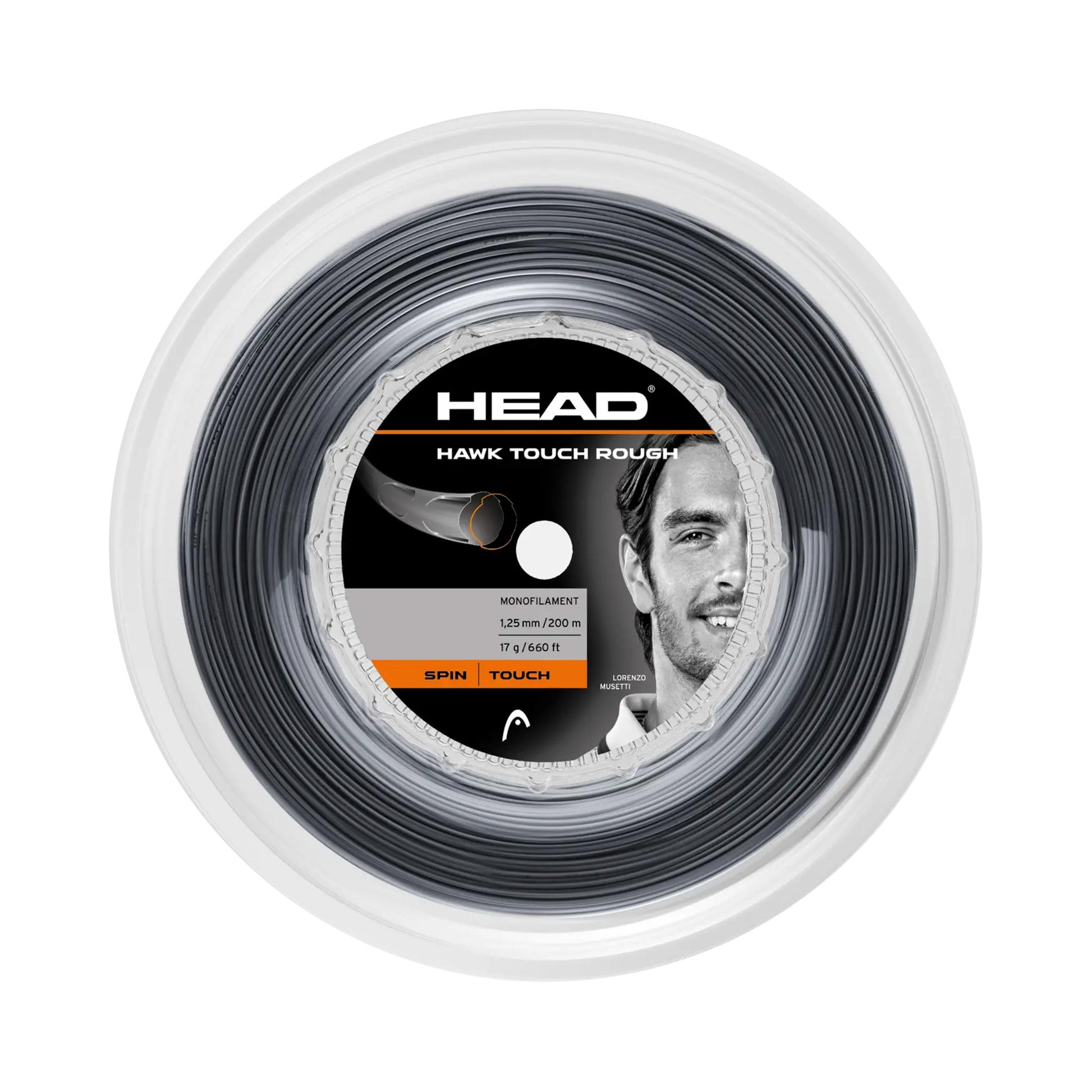 HEAD Hawk Touch Rough Rol snaren 200m - zwart