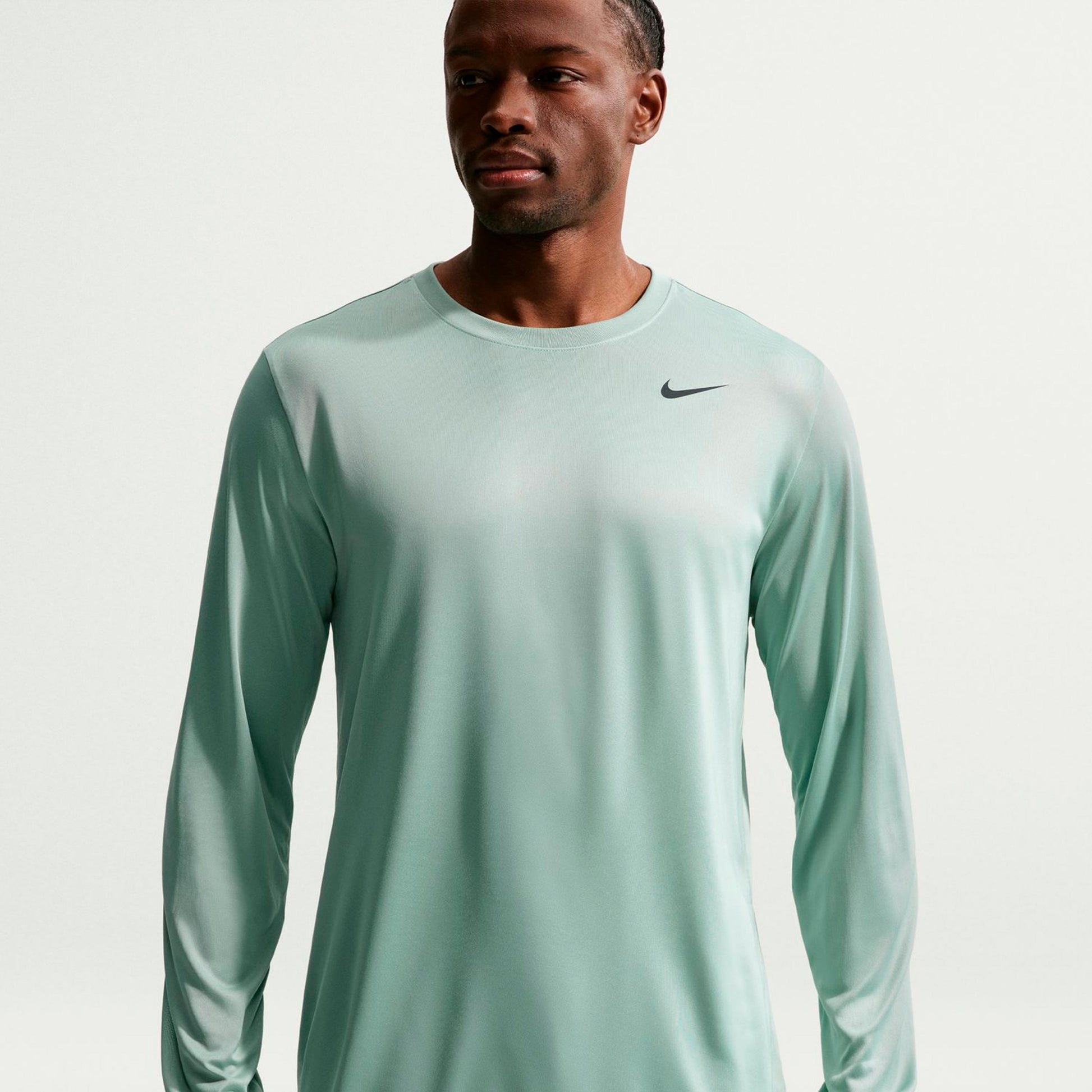 Nike Dri-Fit Longsleeve Heren - grijsgroen, zwart