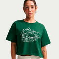 Slam Crop T-shirt Dames - donkergroen