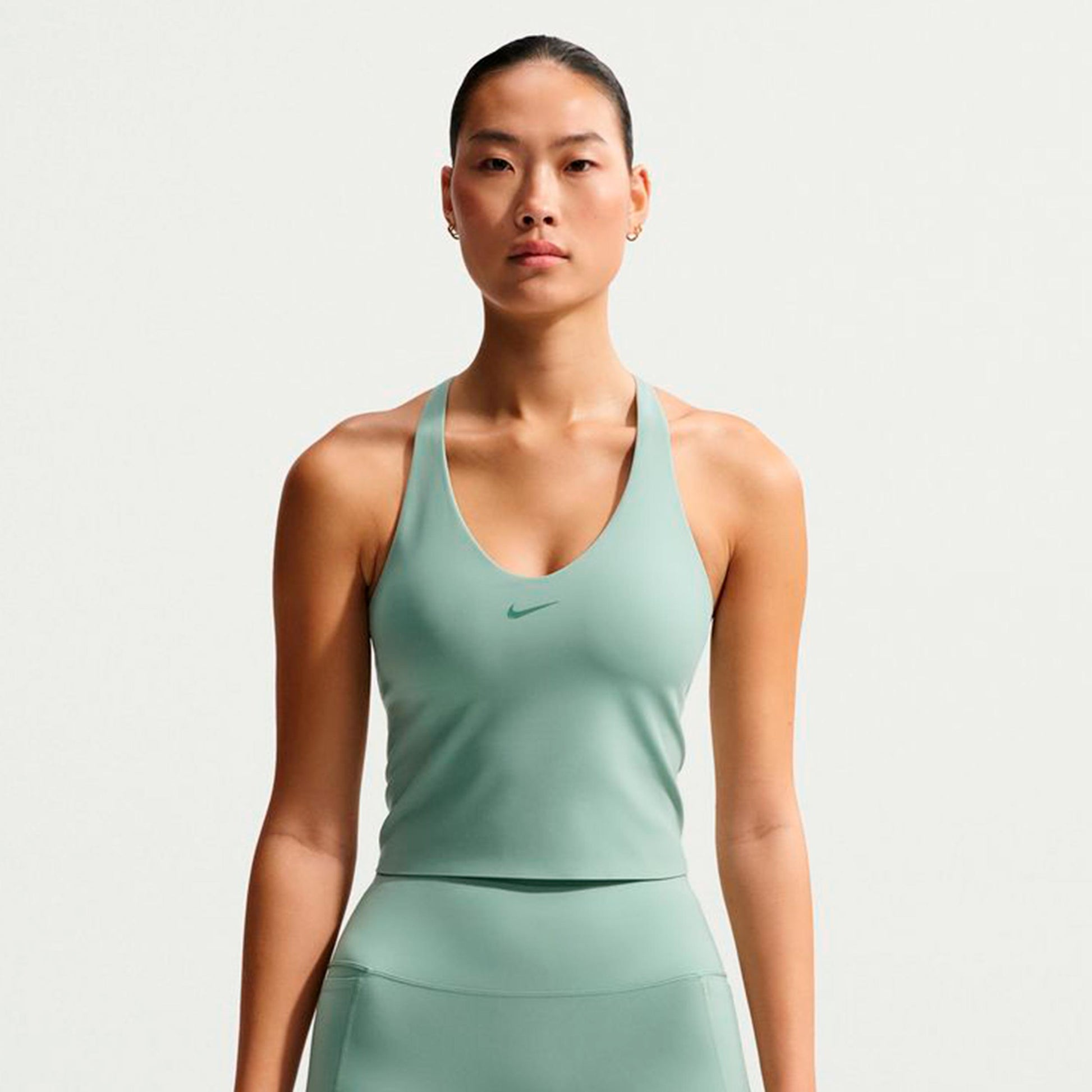 Nike Dri-Fit Medium Support Tanktop Dames - grijsgroen, groen