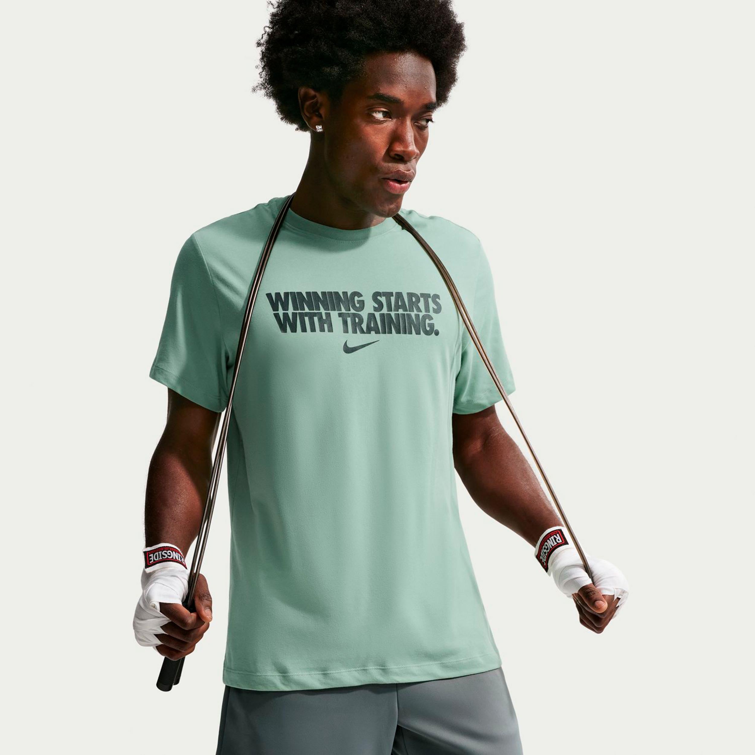 Nike Dri-Fit Winning T-shirt Heren - grijsgroen, grijs