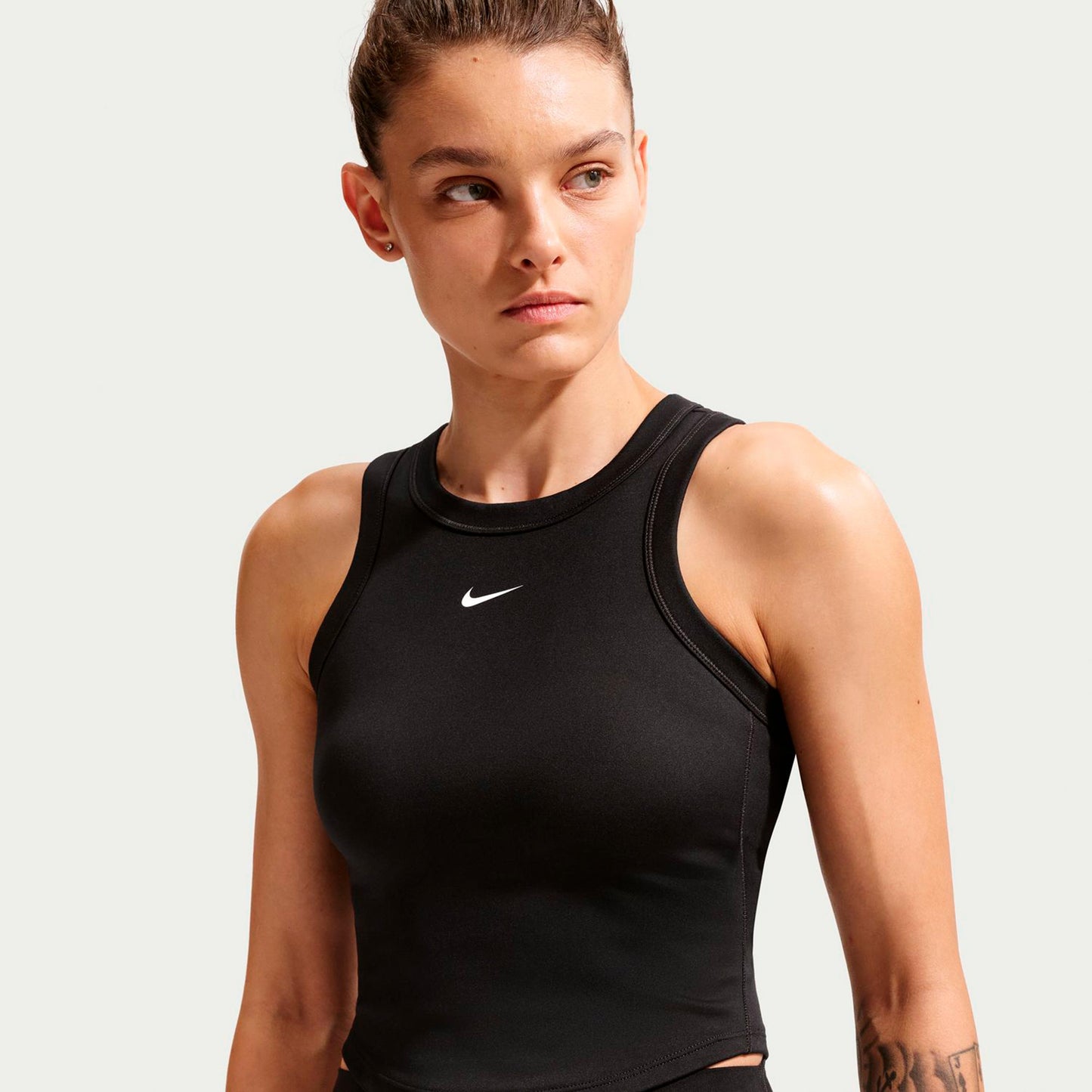 Nike One Fitted Dri-Fit Crop Tanktop Dames - zwart