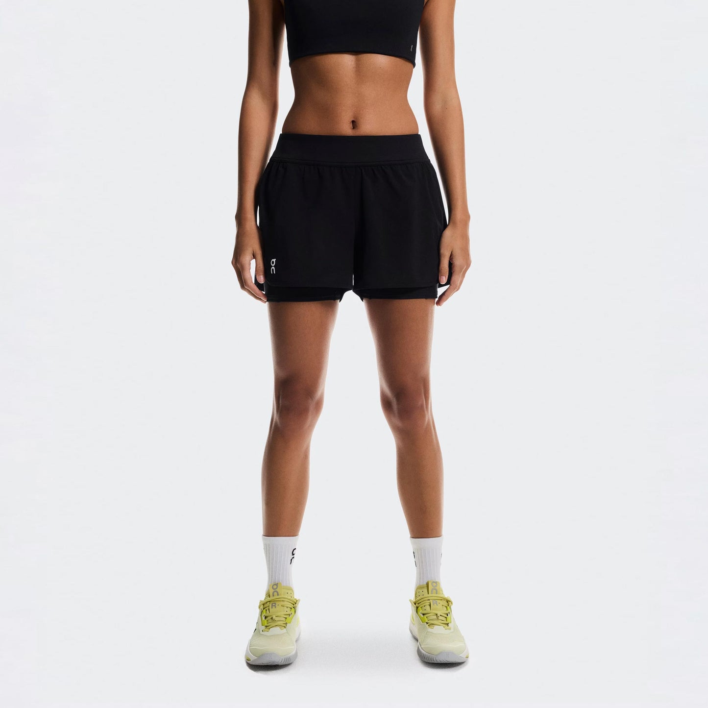 On 3" Court Shorts 2-in-1 Shorts Dames - zwart