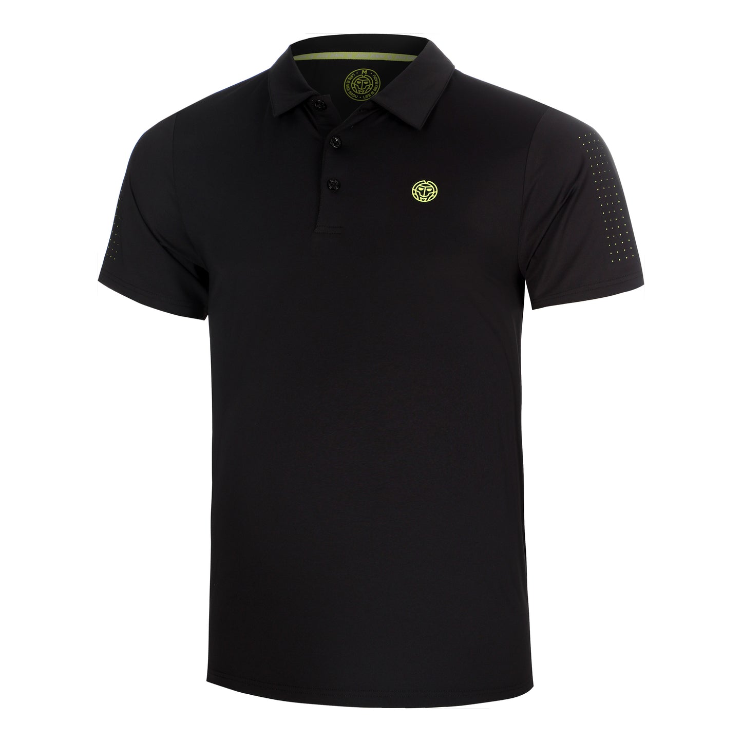BIDI BADU Night Flash Lasercut Polo Heren - zwart