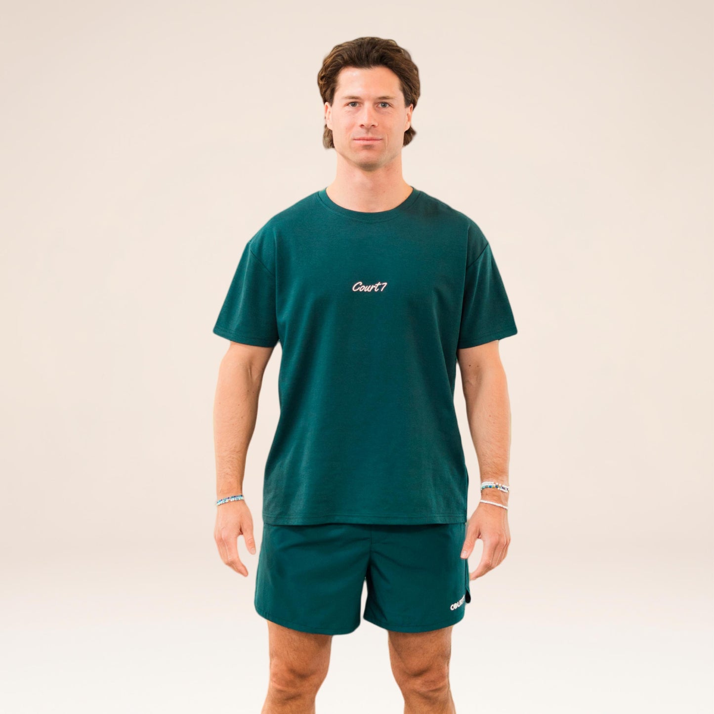 COURT7 AD-IN Basic 2.0 T-shirt Unisex - donkergroen