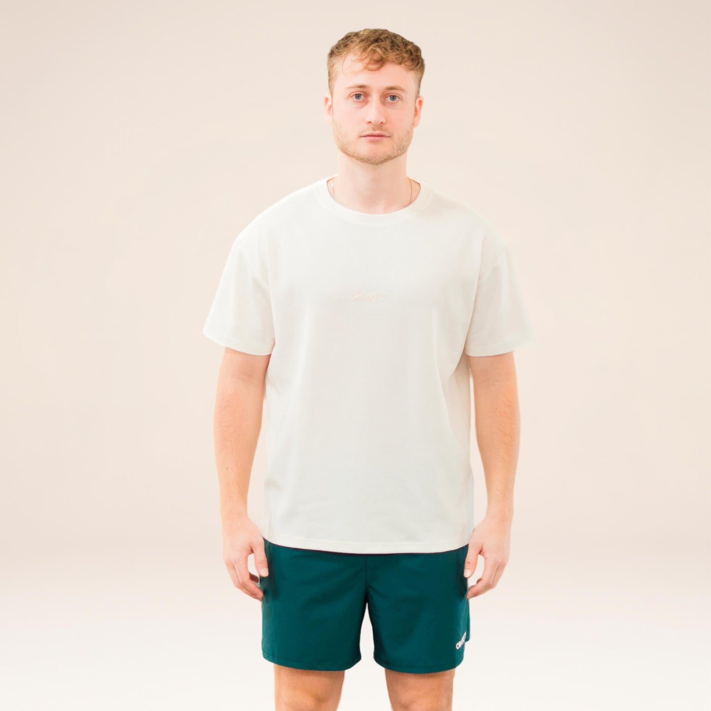 COURT7 AD-IN Basic 2.0 T-shirt Unisex - gebroken wit