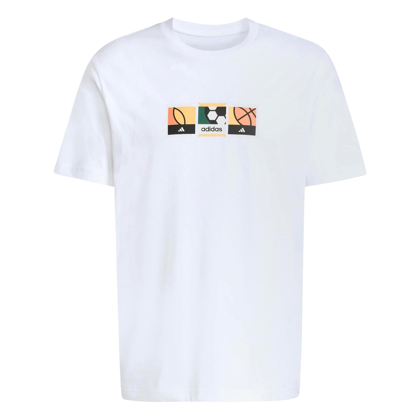 adidas MOS Stamps Graphic T-shirt Heren - wit, veelkleurig