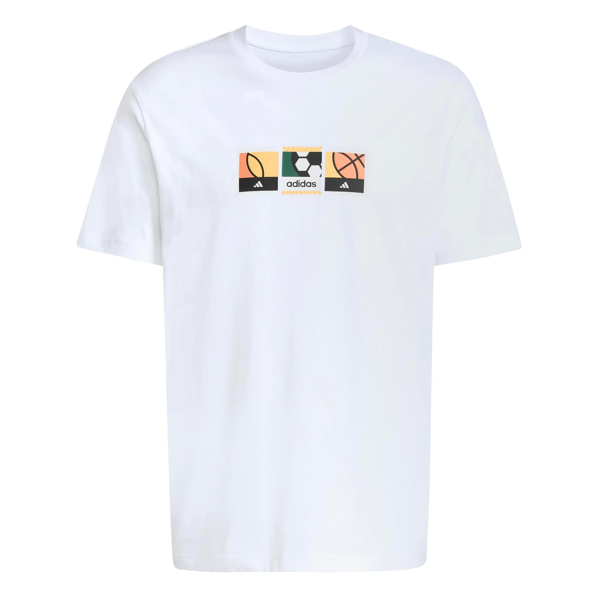 adidas MOS Stamps Graphic T-shirt Heren - wit, veelkleurig