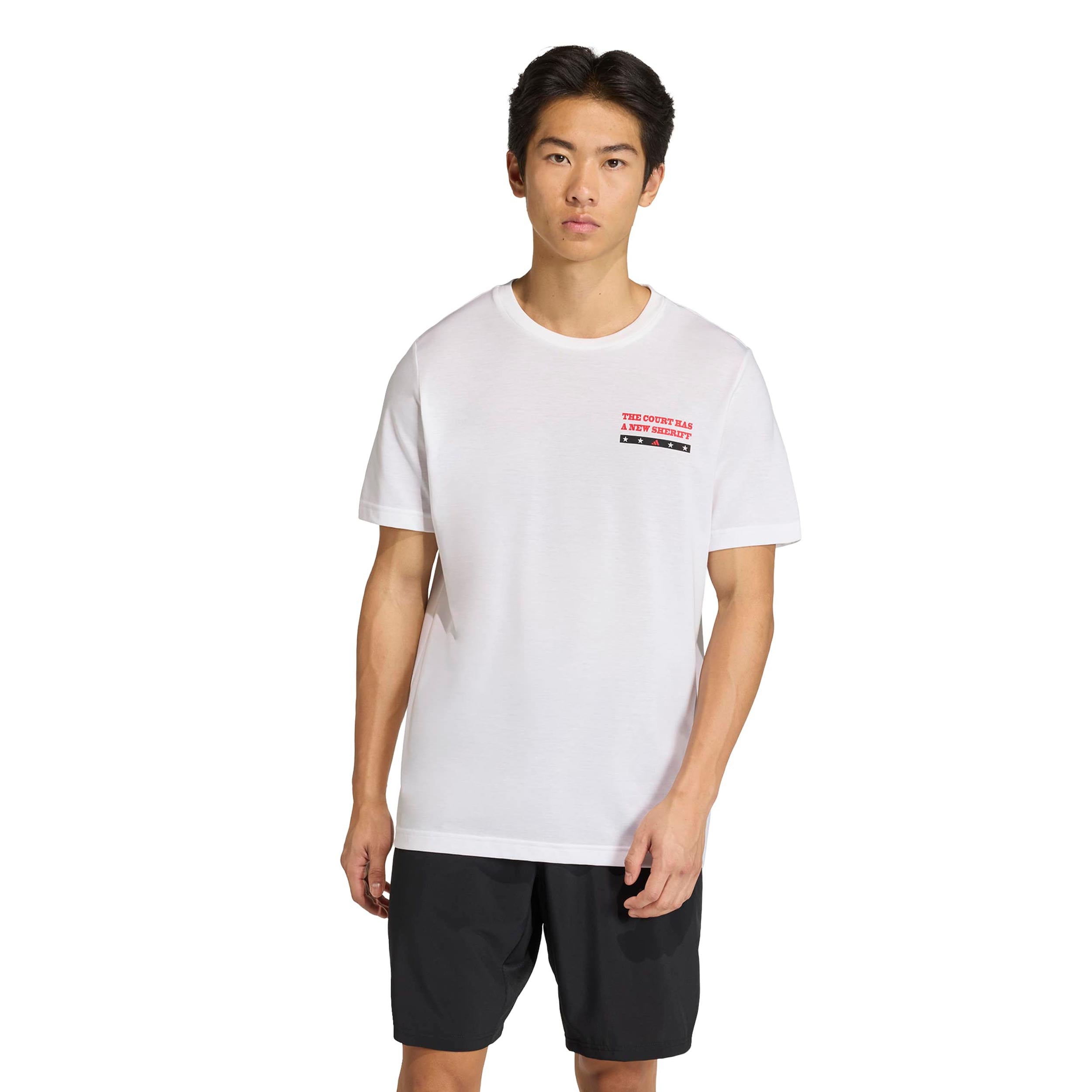 adidas Padel Wanted Graphic T-shirt Heren - wit, veelkleurig
