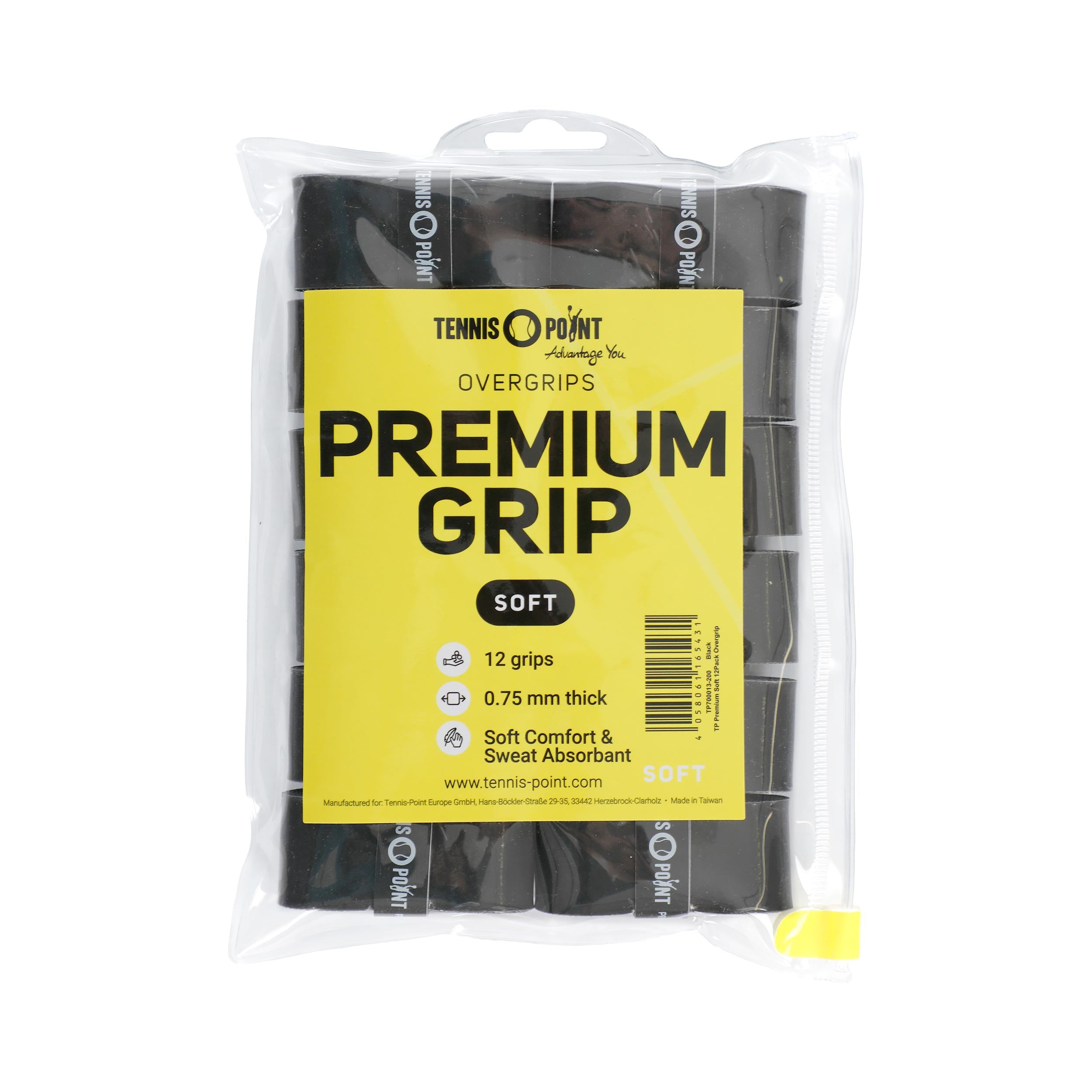 Tennis-Point Premium Soft Verpakking 12 stuks - zwart