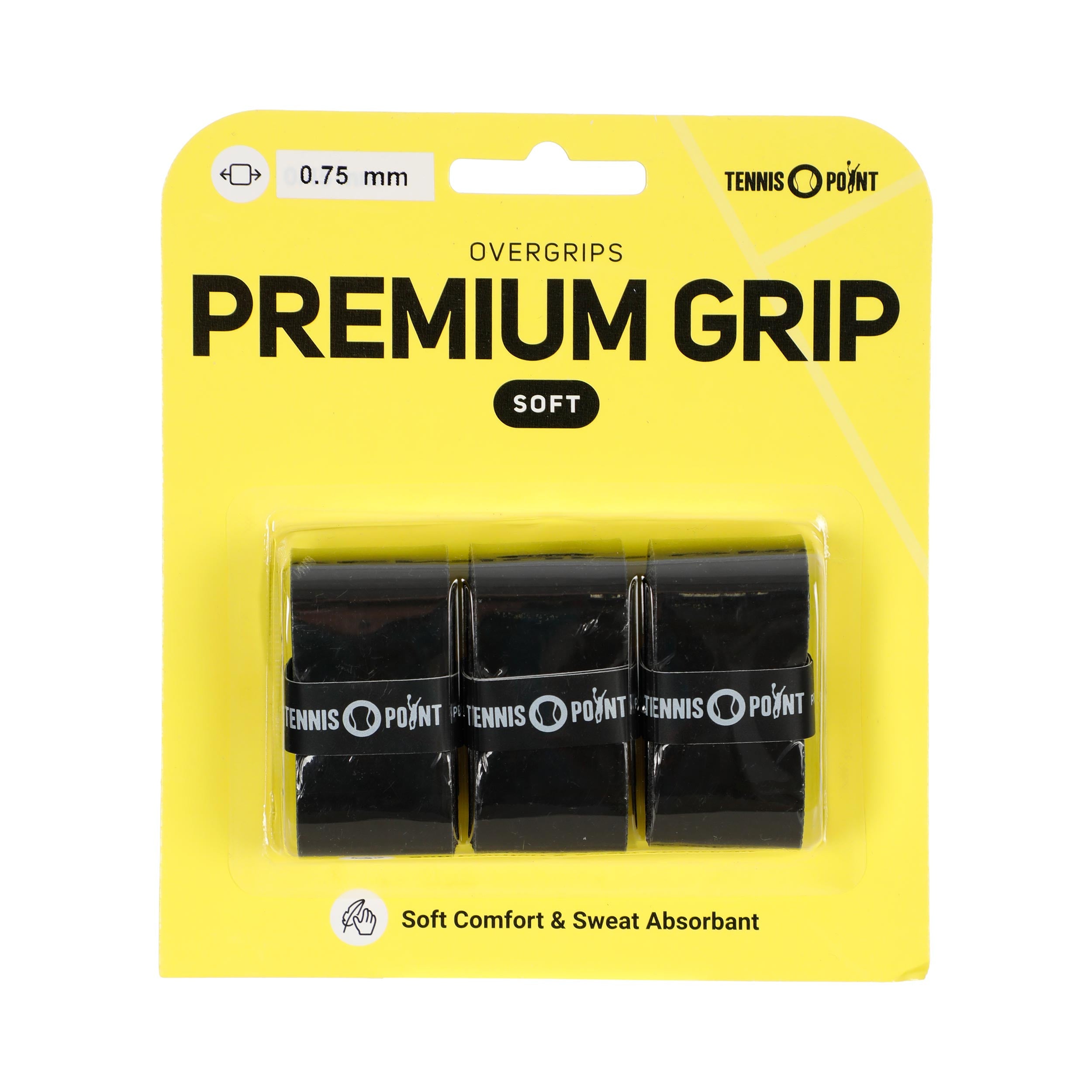 Tennis-Point Premium Soft Verpakking 3 stuks - zwart