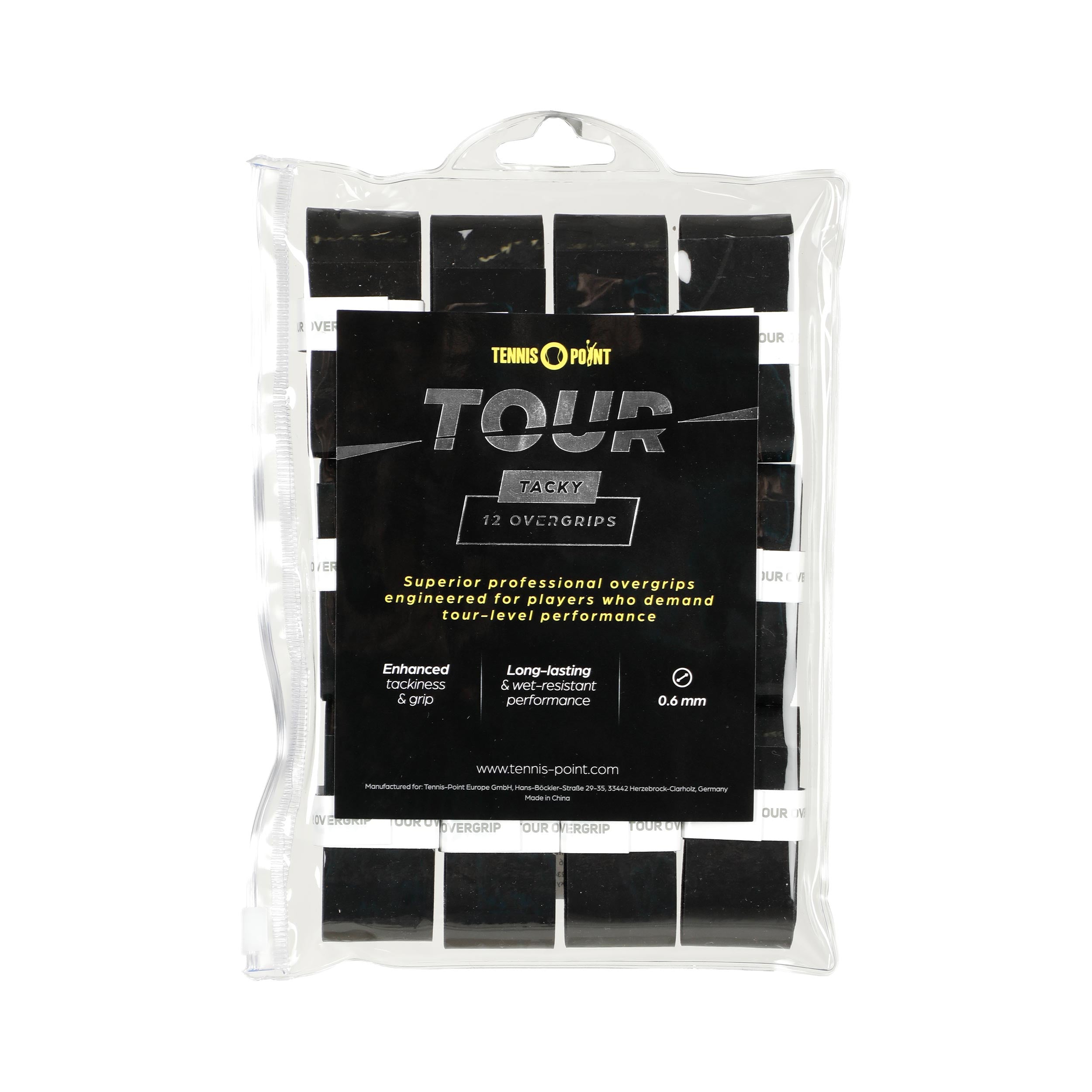 Tennis-Point Tour Tacky Verpakking 12 stuks - zwart
