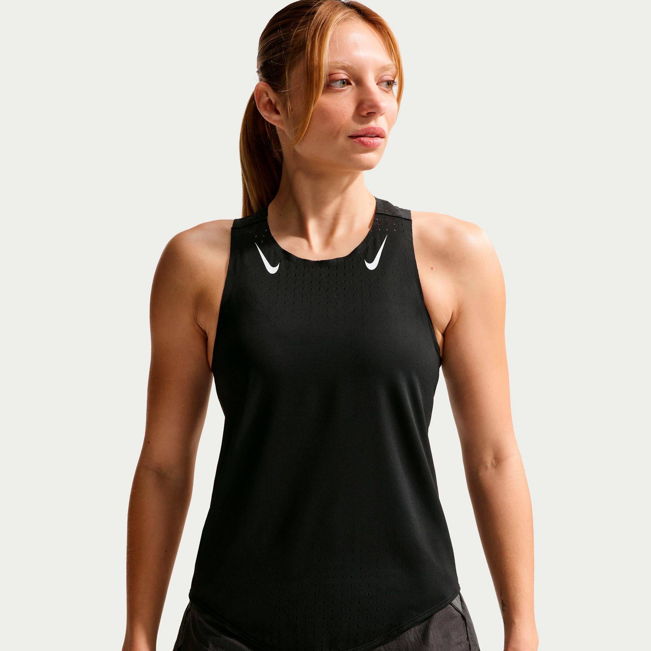 Nike AeroSwift Hardloopshirt Dames - zwart, wit