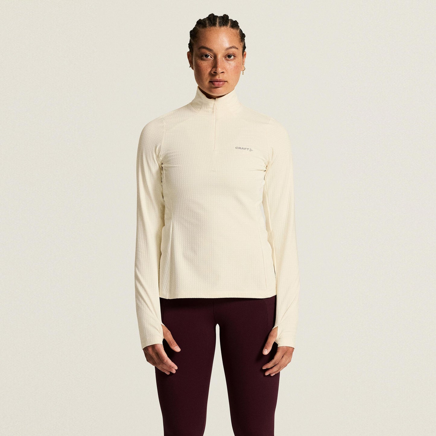 Craft Gain Thermal Hardloopshirt Dames - crème
