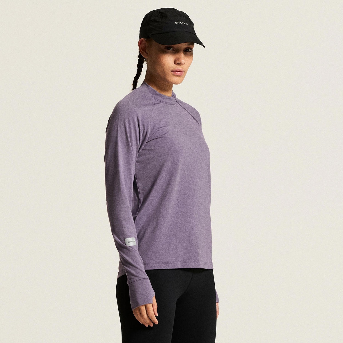 Craft SubZ Zip Hardloopshirt Dames - mauve
