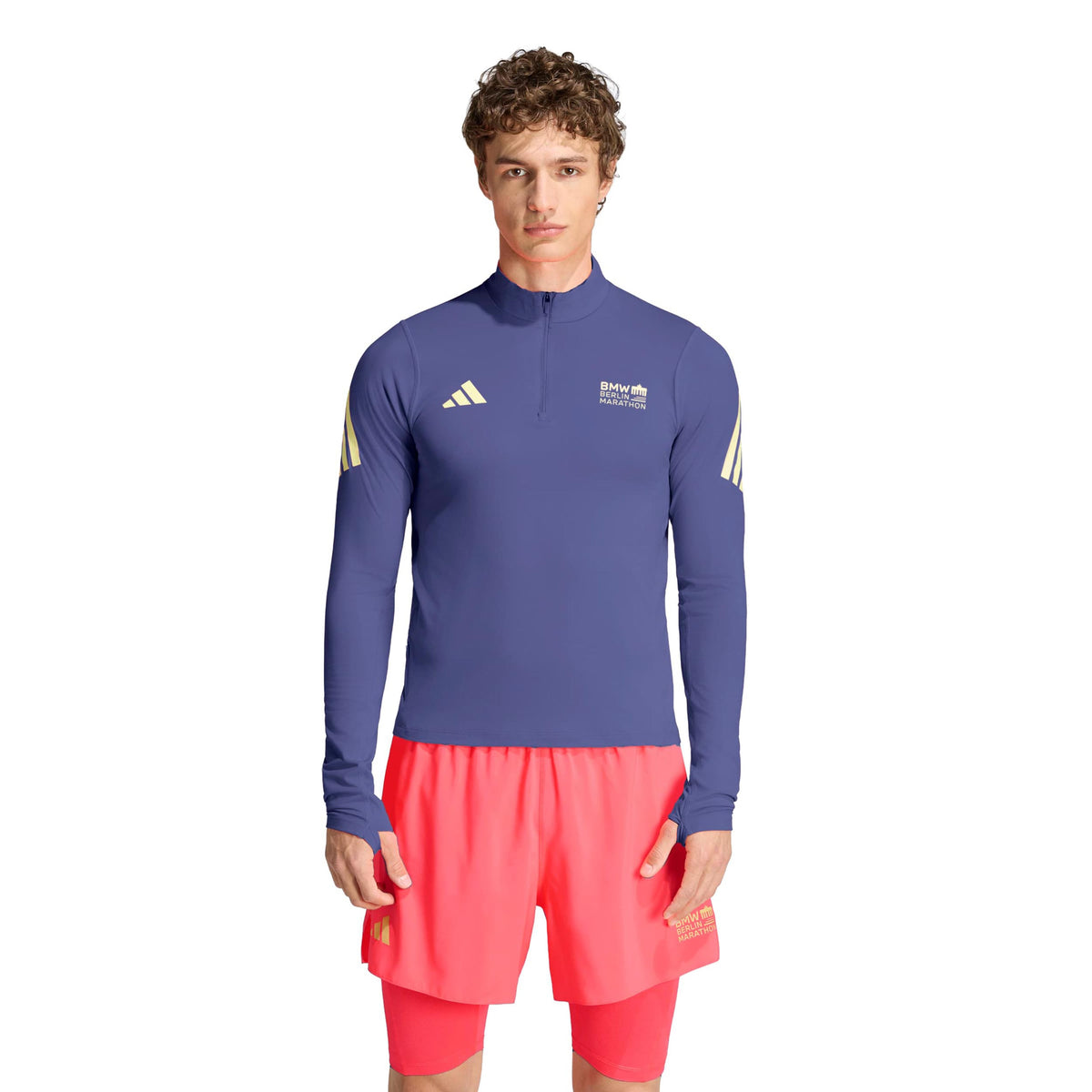 adidas BMW Berlin Hardloopshirt Heren - blauw, geel