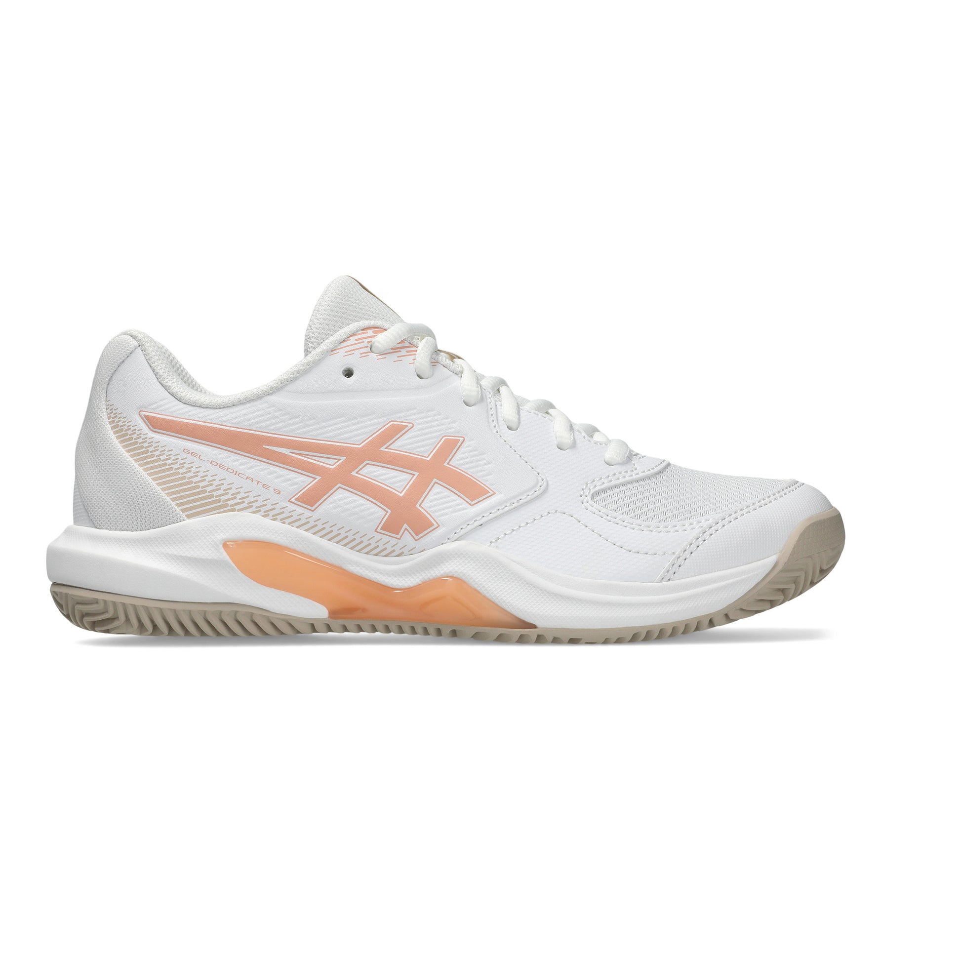 ASICS Gel-Dedicate 9 Gravelschoen Dames - wit, abrikoos