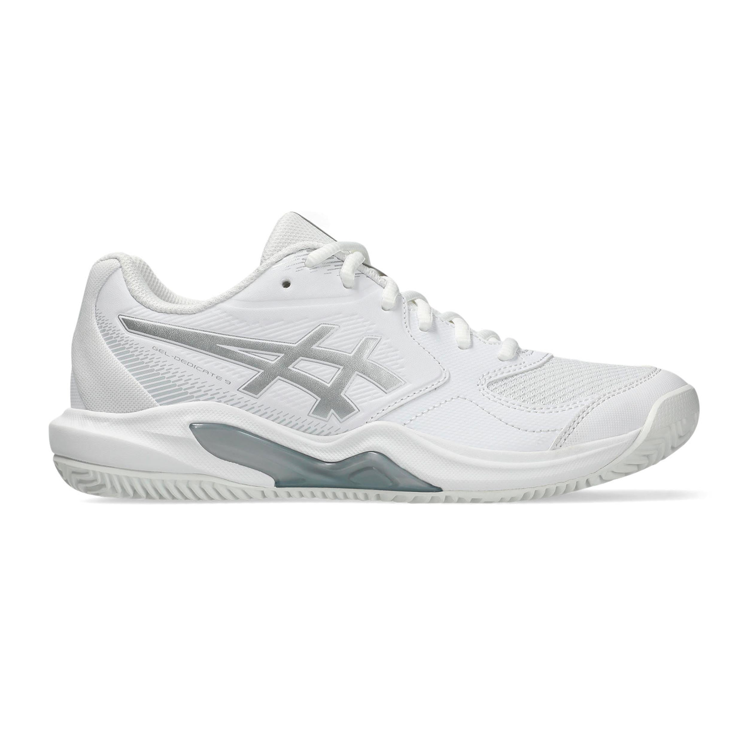 ASICS Gel-Dedicate 9 Gravelschoen Dames - wit, zilver