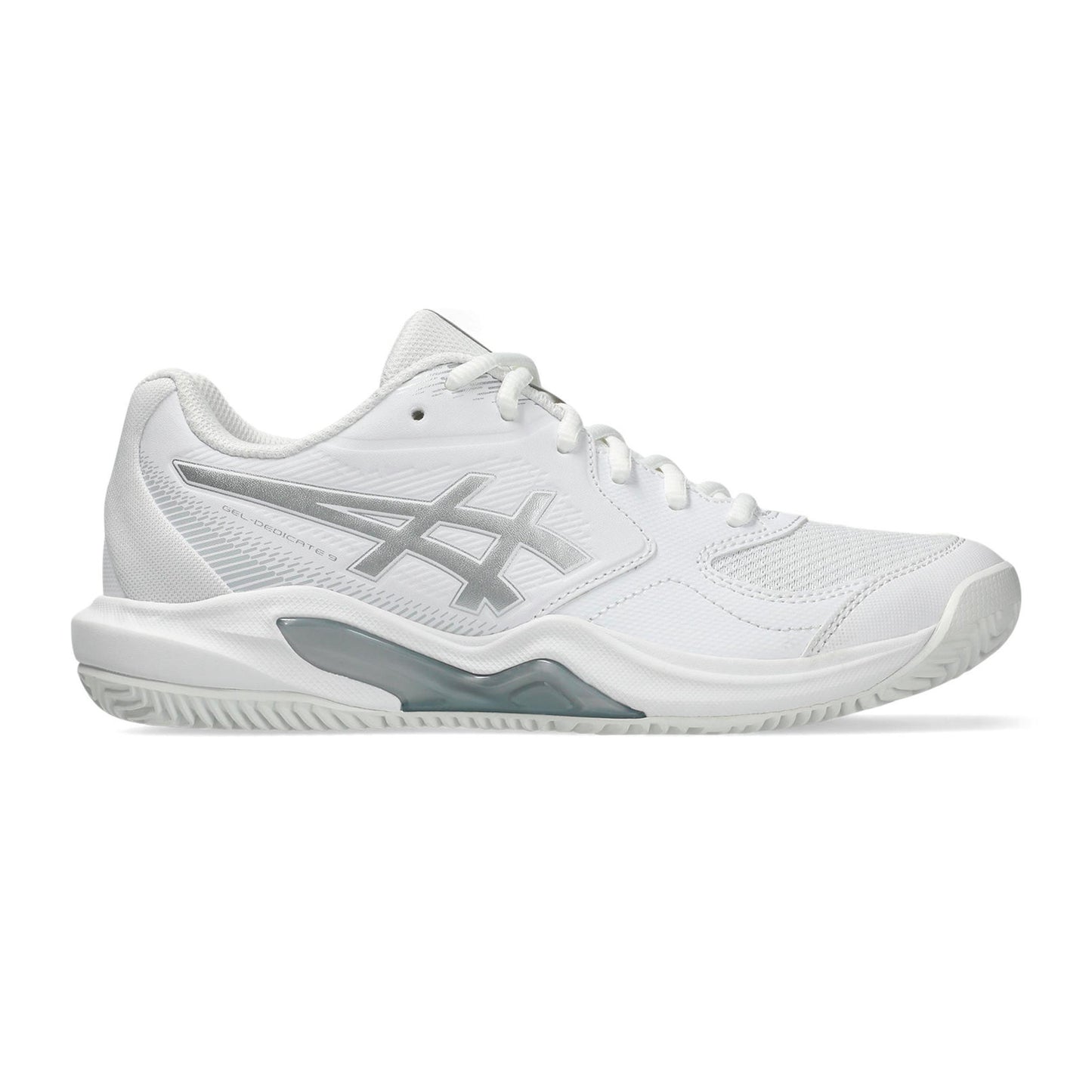 ASICS Gel-Dedicate 9 Gravelschoen Dames - wit, zilver
