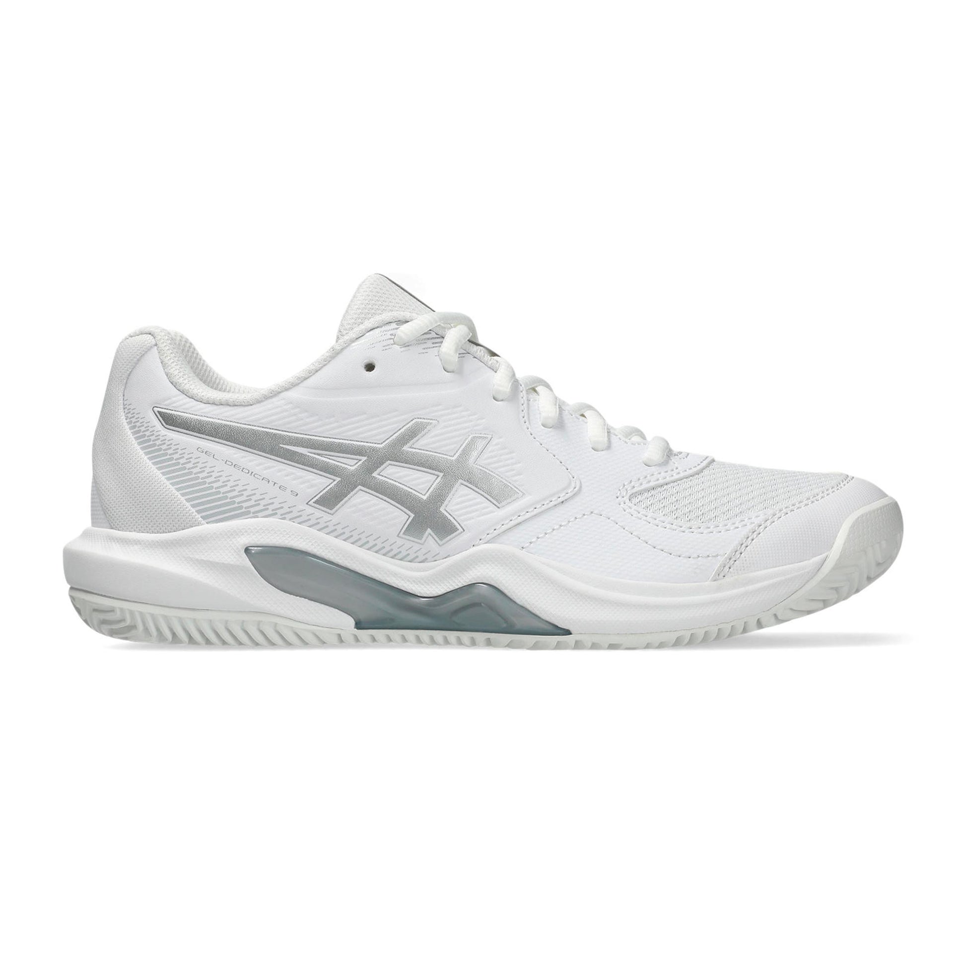 ASICS Gel-Dedicate 9 Gravelschoen Dames - wit, zilver