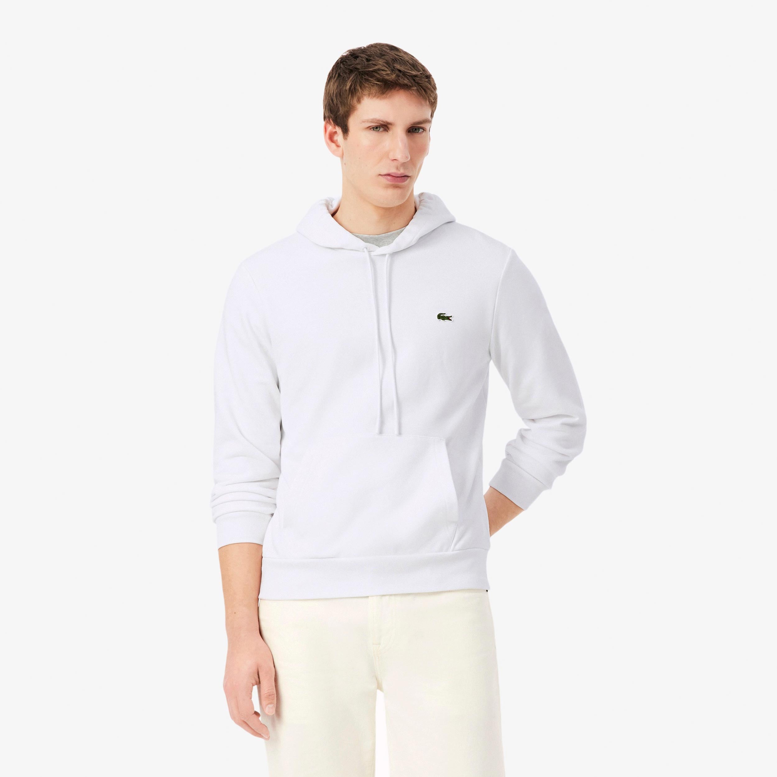 Lacoste Sweater met capuchon Heren - wit