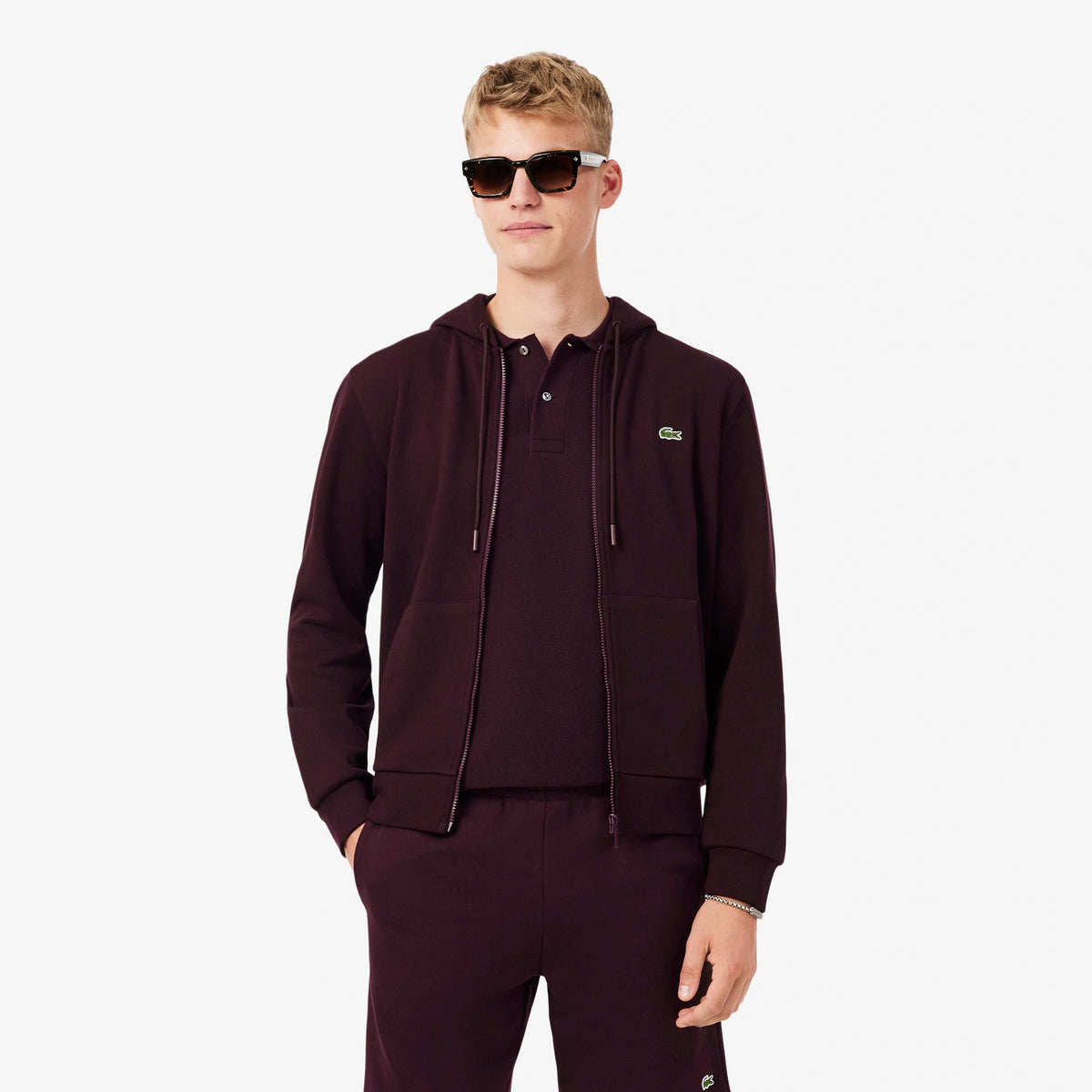 Lacoste Sportjas Heren - donkerrood