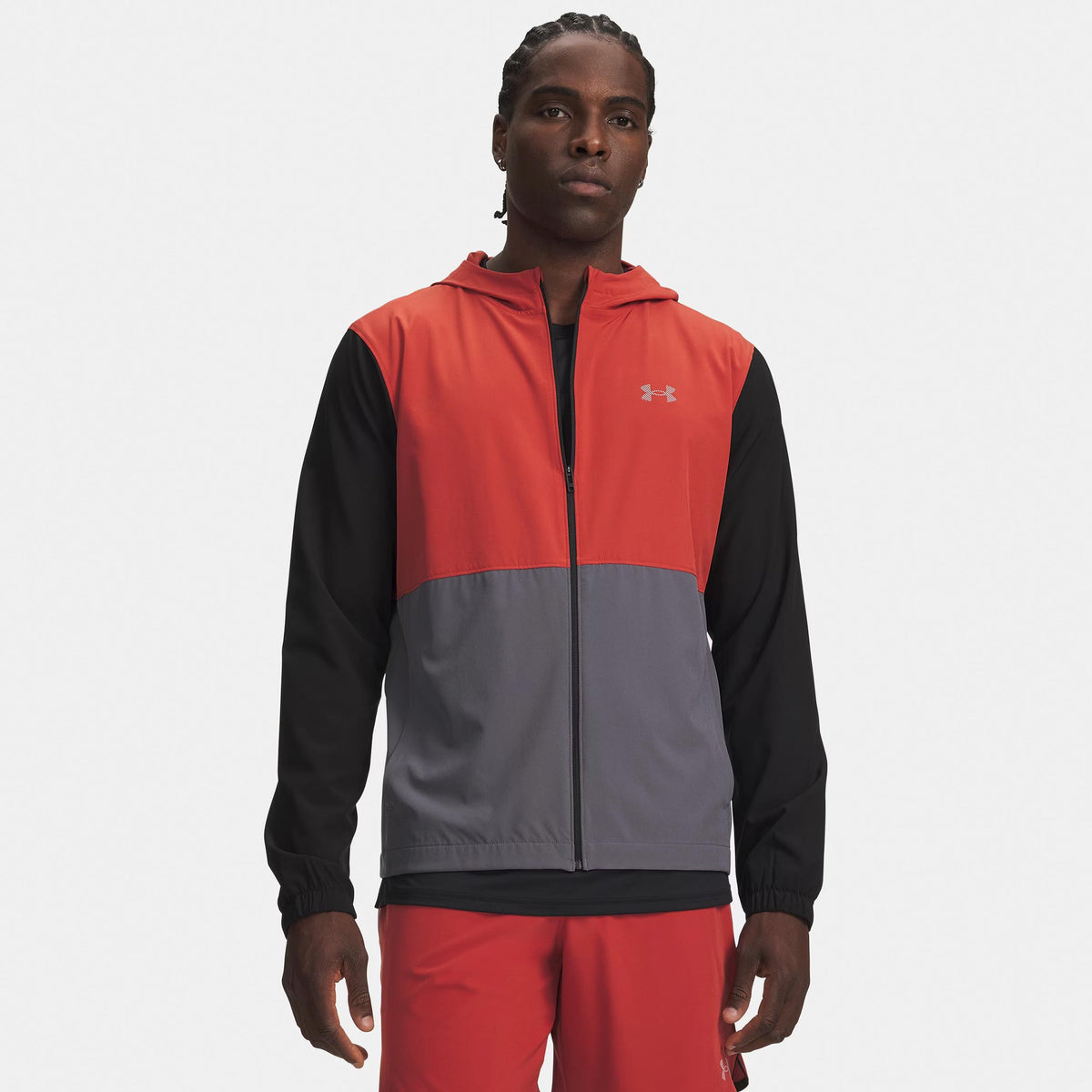 Under Armour Velociti Hooded  Hardloopjas Heren - zwart, wijnrood