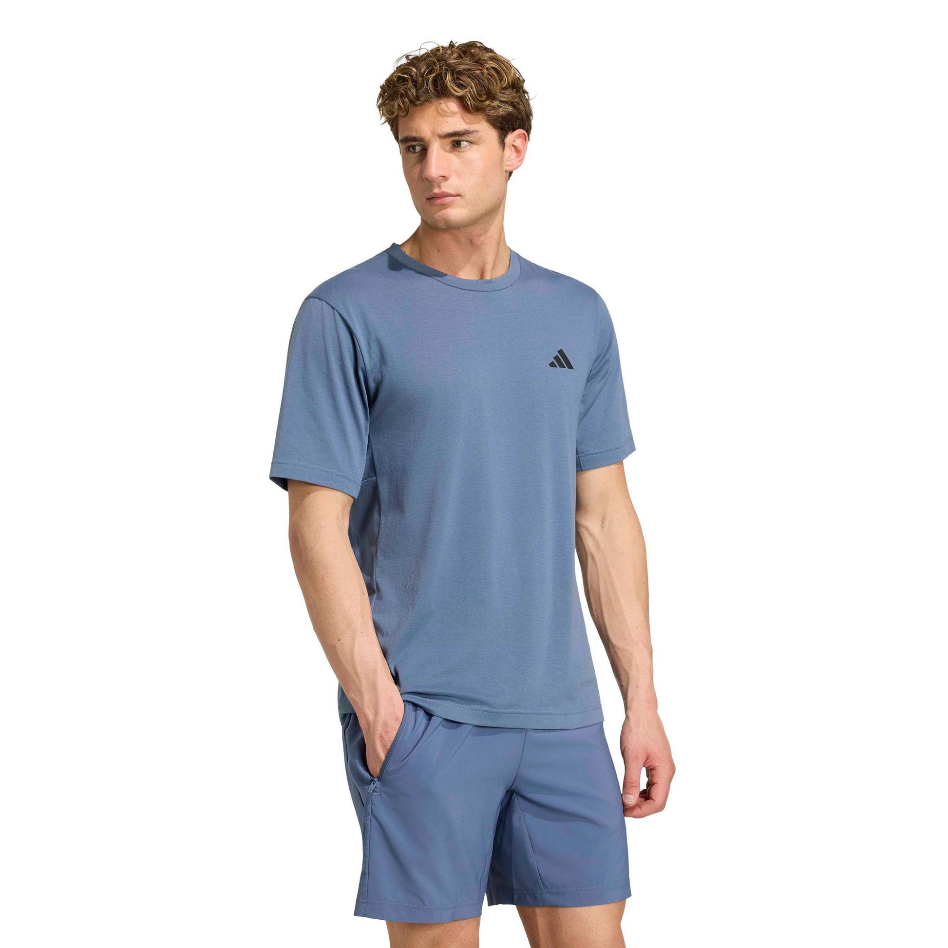 adidas Essentials T-shirt Heren - blauwgrijs