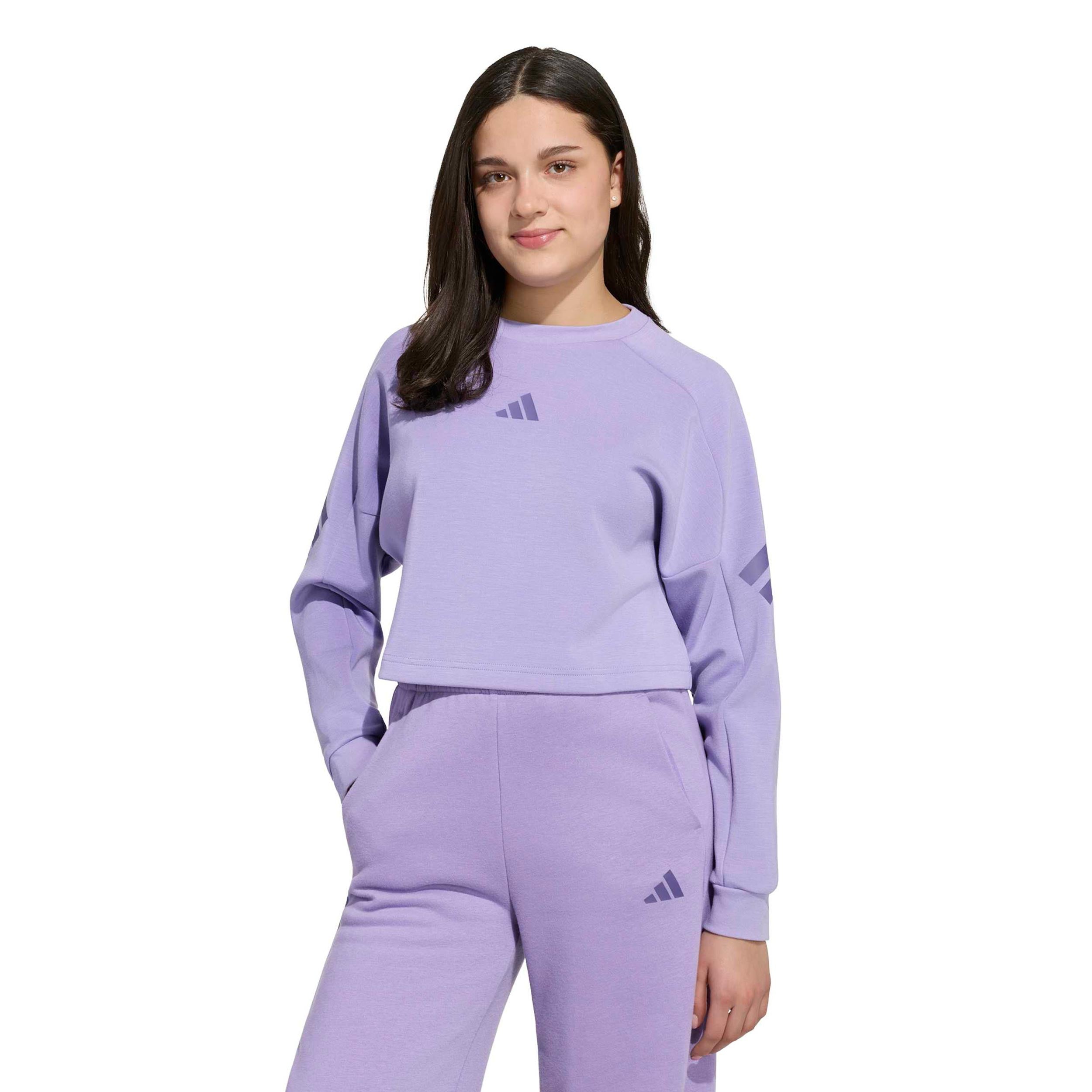 adidas 3Stripes Crew Crop Sweatshirt Kinderen - mauve