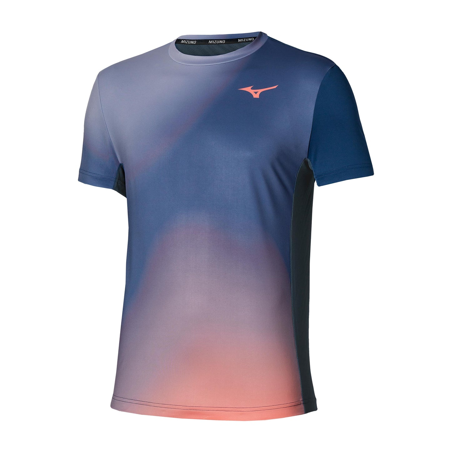 Mizuno Graphic T-shirt Heren - donkerblauw, koraal