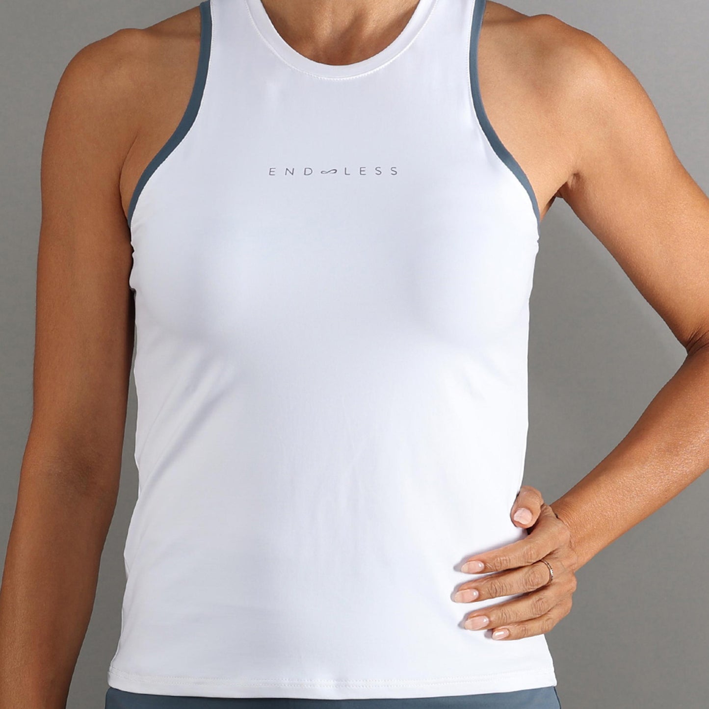 Endless ESSENTIAL Tanktop Dames - wit, blauw