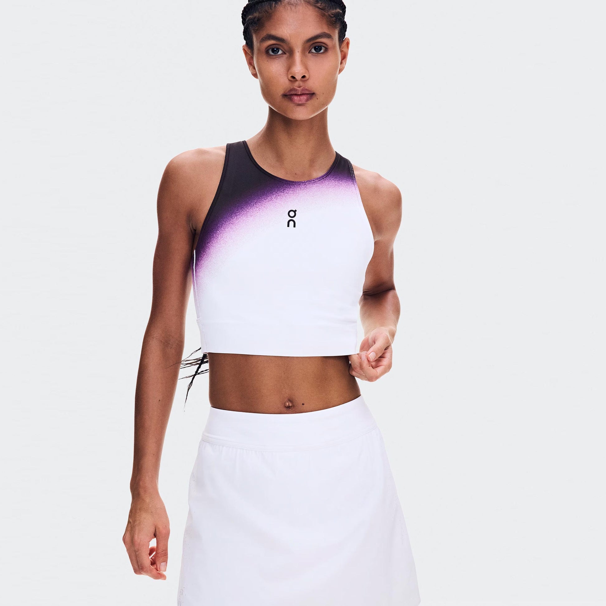 On Court Crop Swing Tanktop Dames - wit, bes