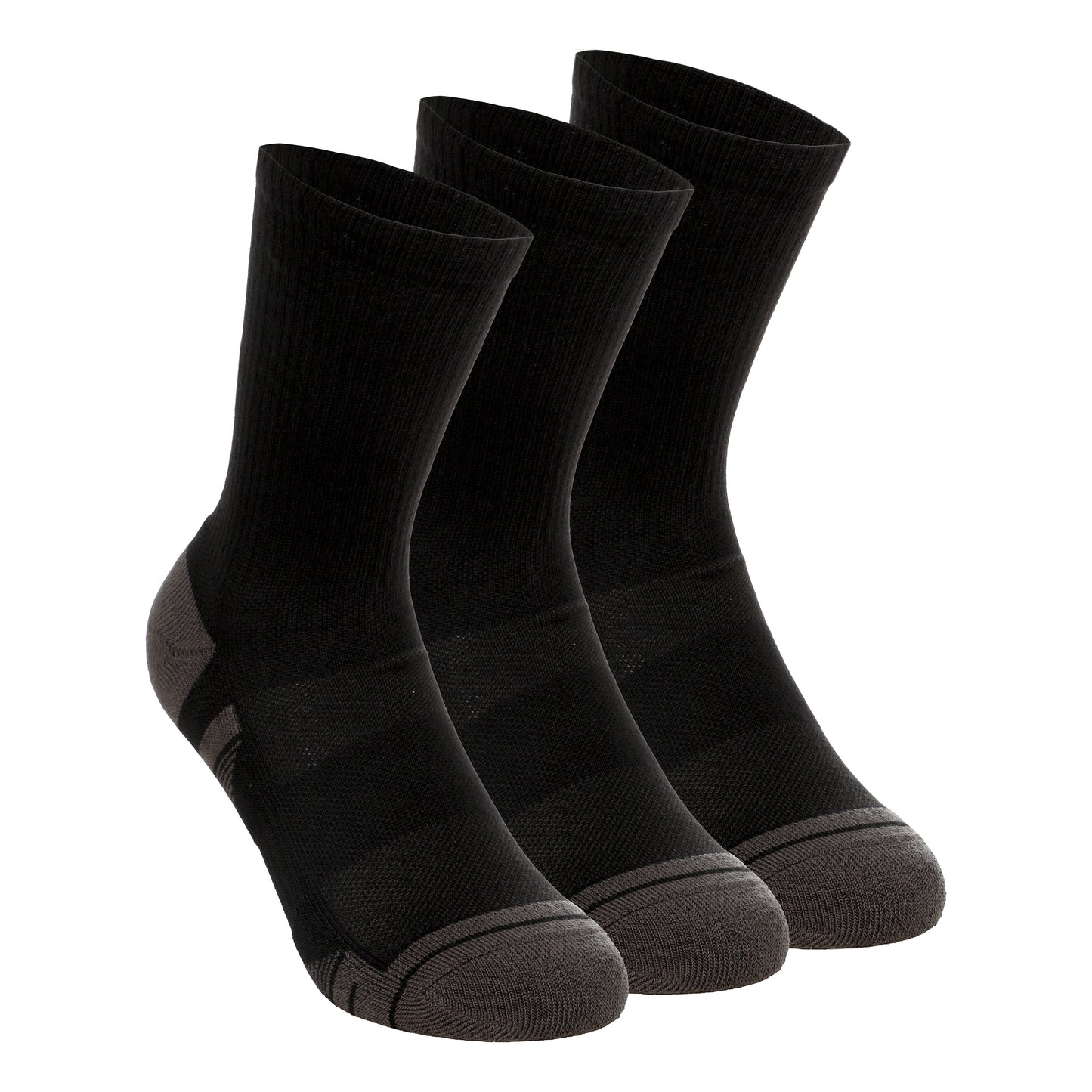Under Armour Performance Tech Crew Sportsokken Verpakking 3 stuks Unisex - zwart, donkergrijs