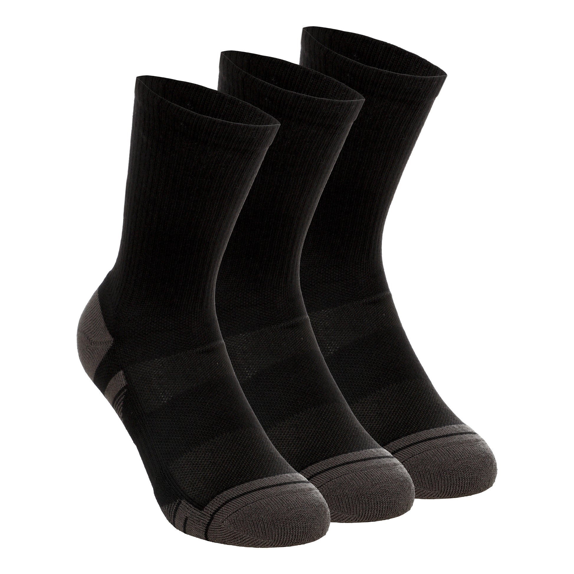 Under Armour Performance Tech Crew Sportsokken Verpakking 3 stuks Unisex - zwart, donkergrijs